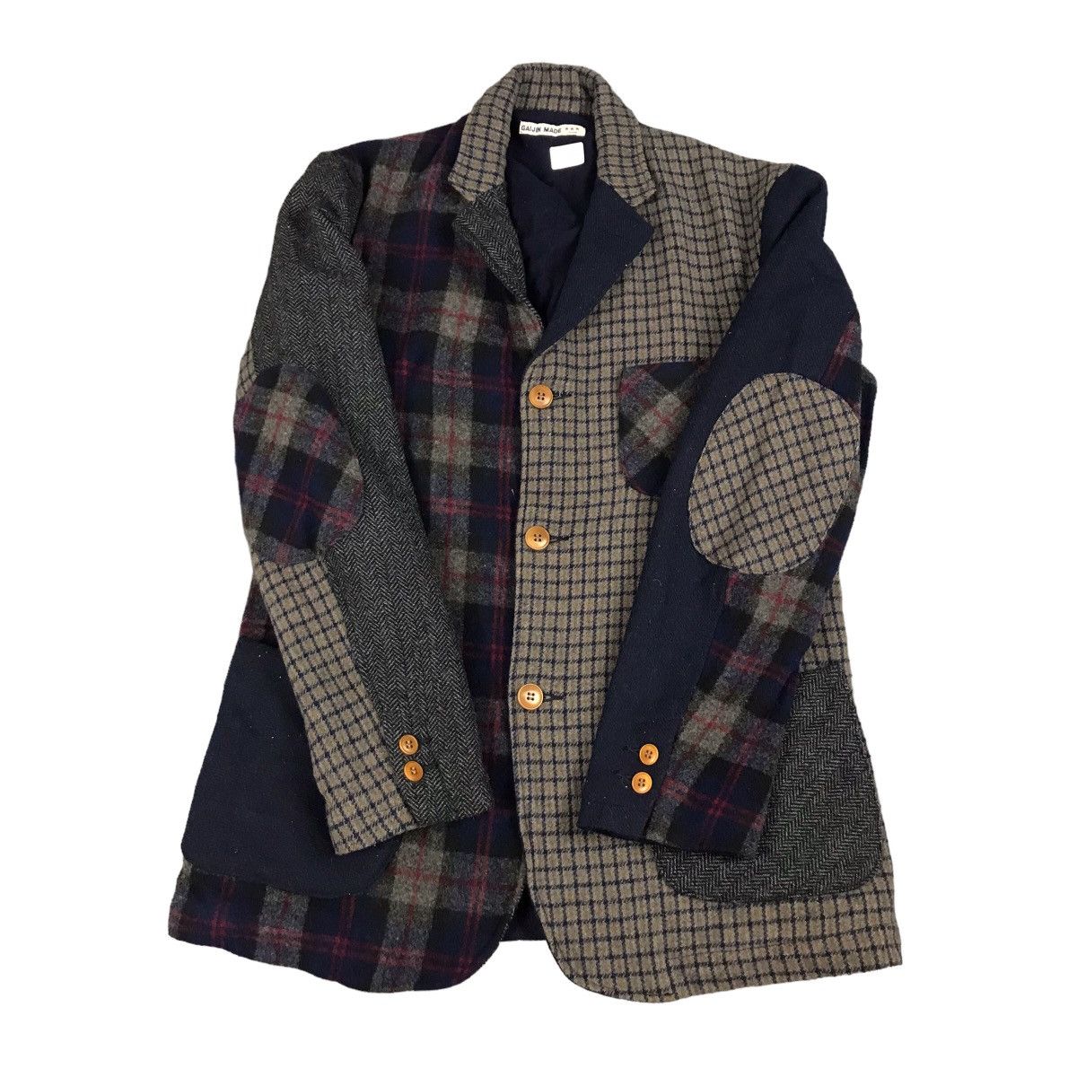Japanese Brand GAIJIN MADE RARE PATCHWORK WOOL COAT JACKET KAPITAL STYLE Size US M / EU 48-50 / 2 - 1 Thumbnail