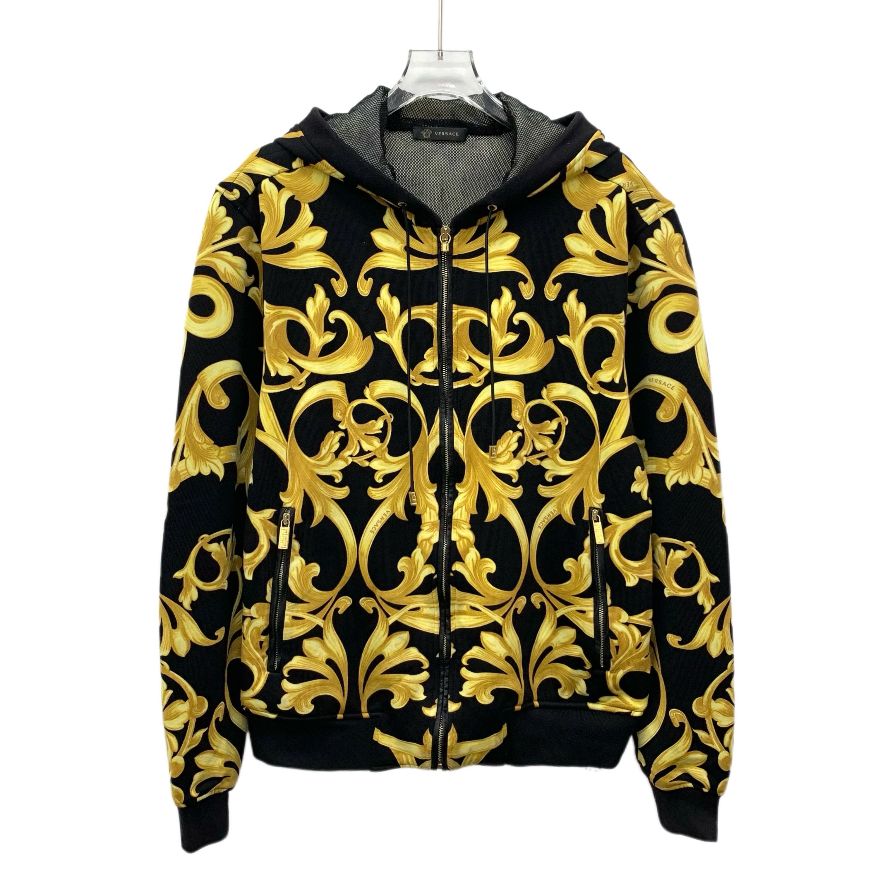 Versace Versace Floral Print Hoodie Jacket Black (M) Size US M / EU 48-50 / 2 - 1 Thumbnail