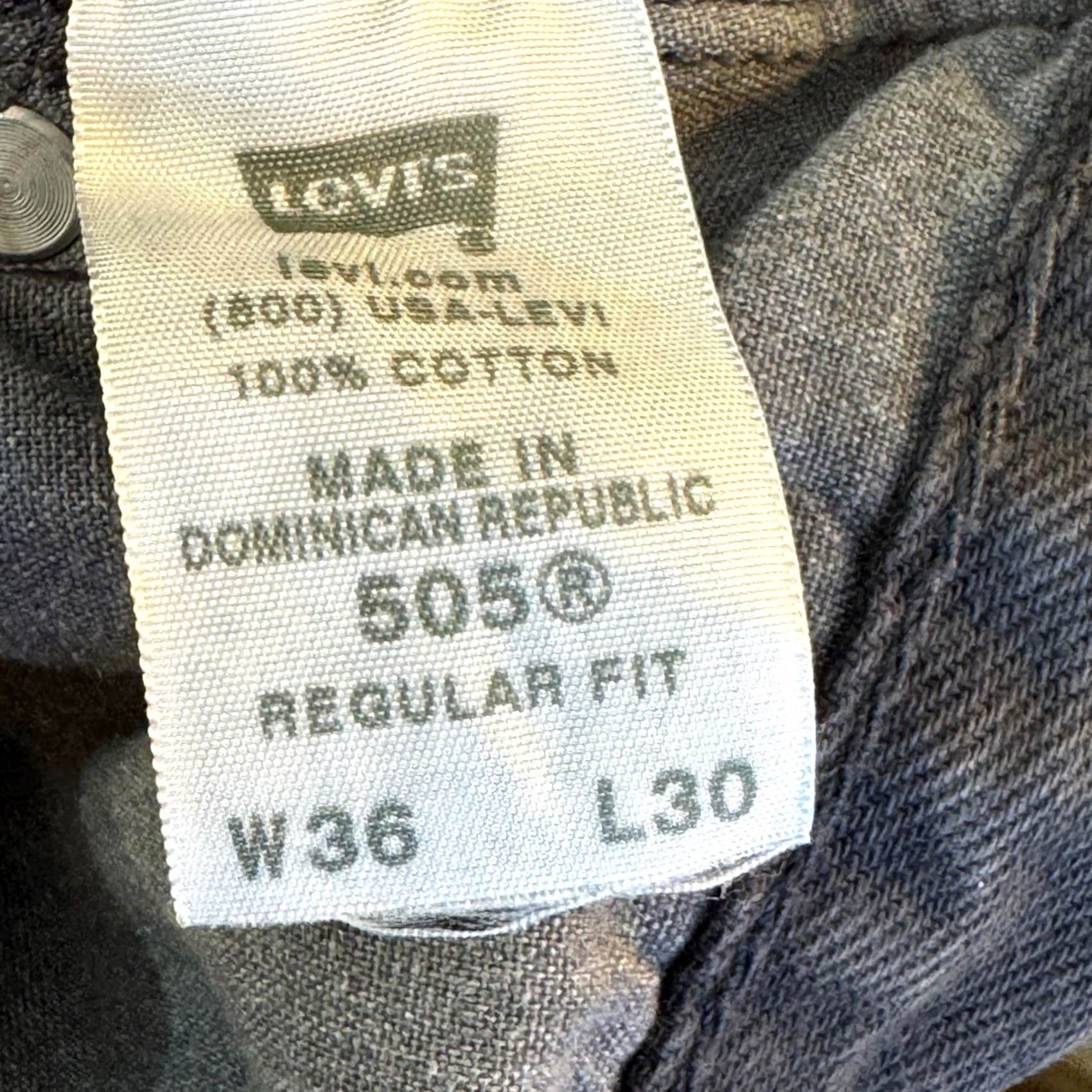 Levi's VINTAGE Levi's 505 Regular Gray Jeans Mens 36x30 Straight Denim 5-Pocket Classic 90s Style Size US 36 / EU 52 - 6 Thumbnail