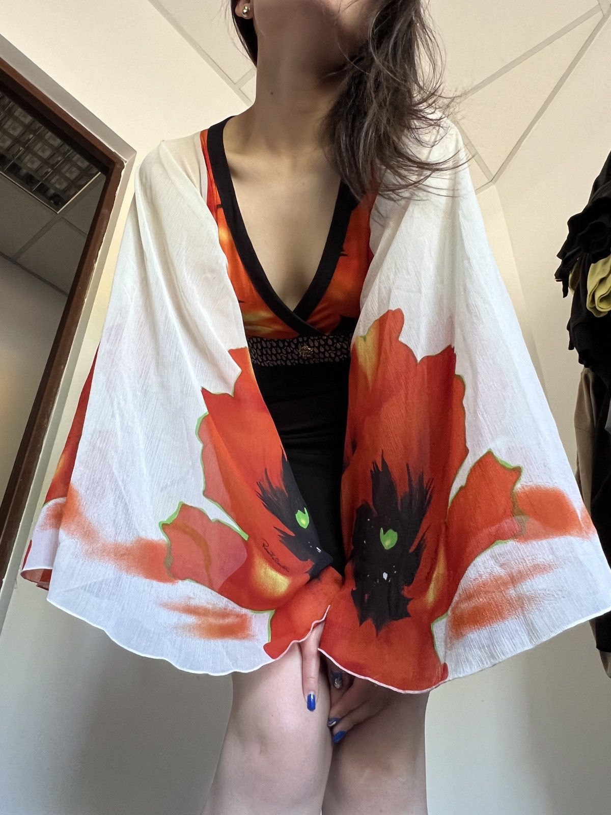 Just Cavalli ARCHIVE ROBERTO CAVALLI 00s FLARED SLEEVS MINI DRESS Size S / US 4 / IT 40 - 1 Thumbnail