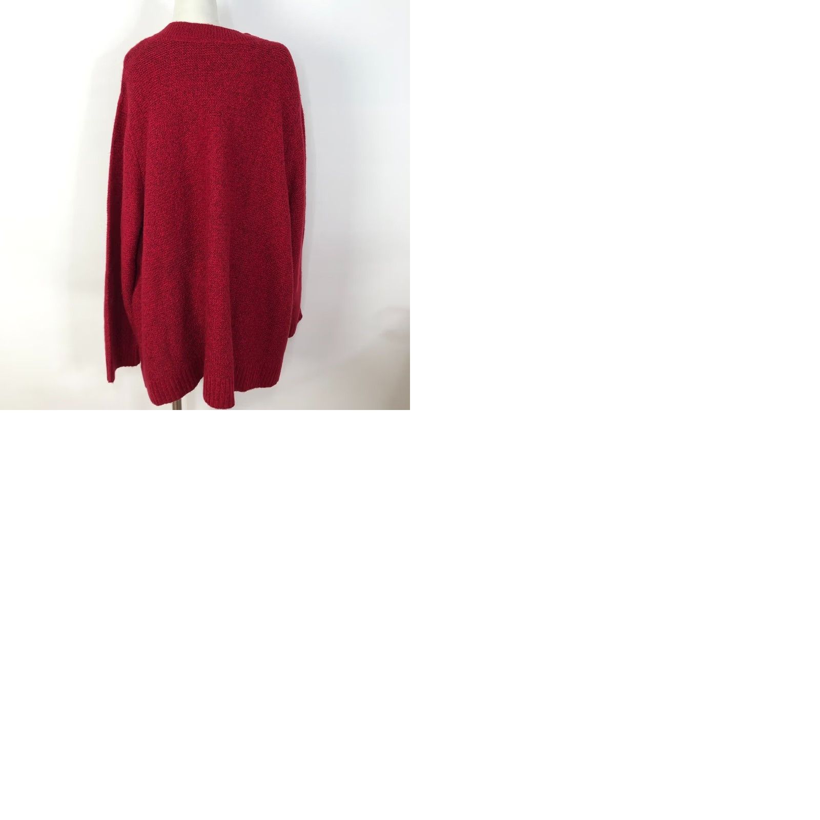 J. Jill J. Jill 4X Knit Relaxed Women's Deep V-Neck Pullover Boxy Sweater Red Size XXL / US 16-18 / IT 52-54 - 10 Thumbnail