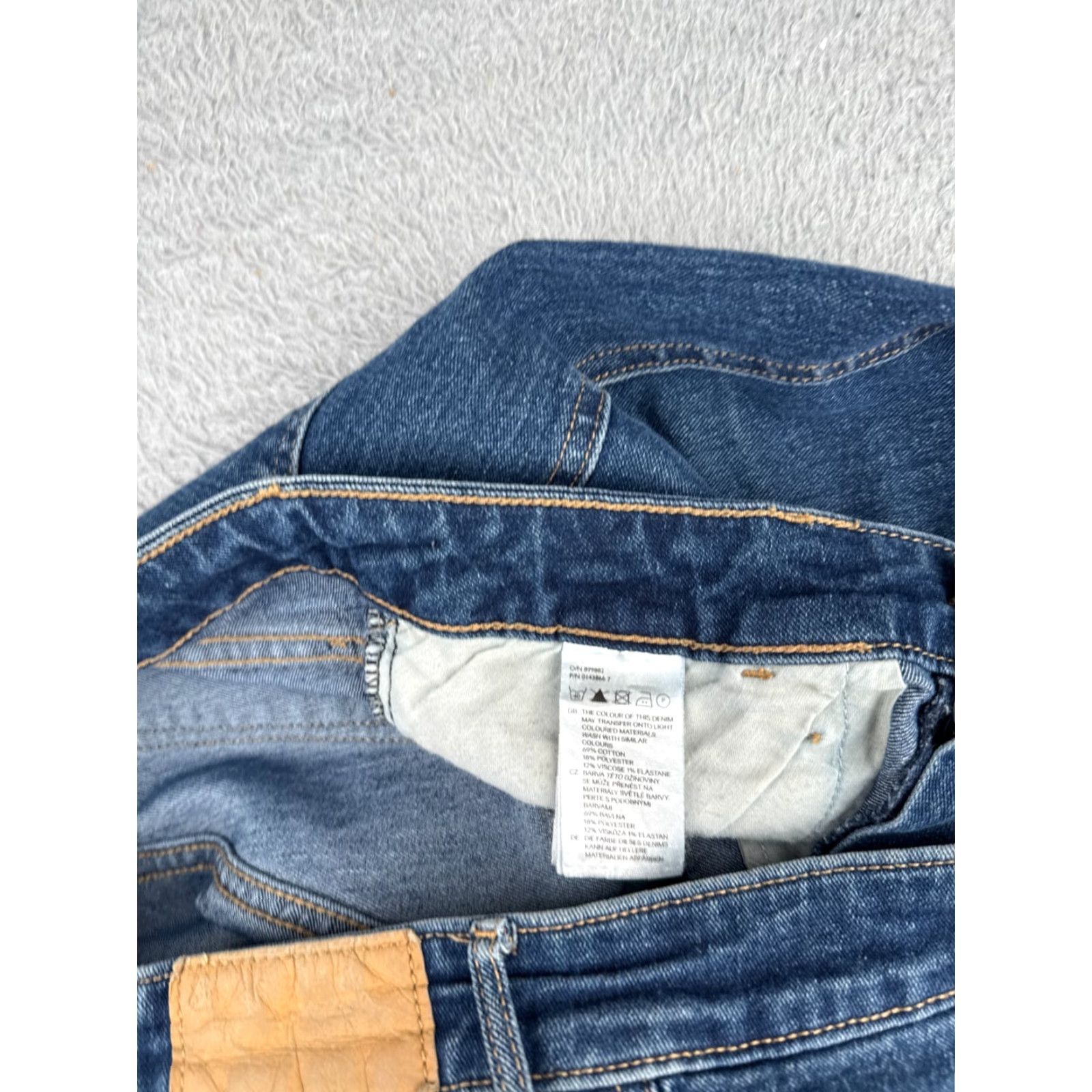 Denime &Denim Jeans Womens 29 Blue Skinny Low Waist Cotton Blend Distressed 29x32 Jeans Size 29" - 7 Thumbnail