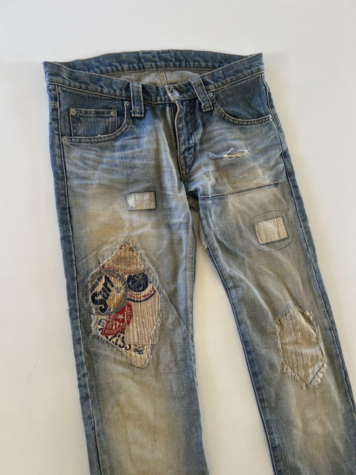 Vintage Vintage TMT Japan Holiday Distress Patchwork Denim Jeans Size US 32 / EU 48 - 2 Thumbnail