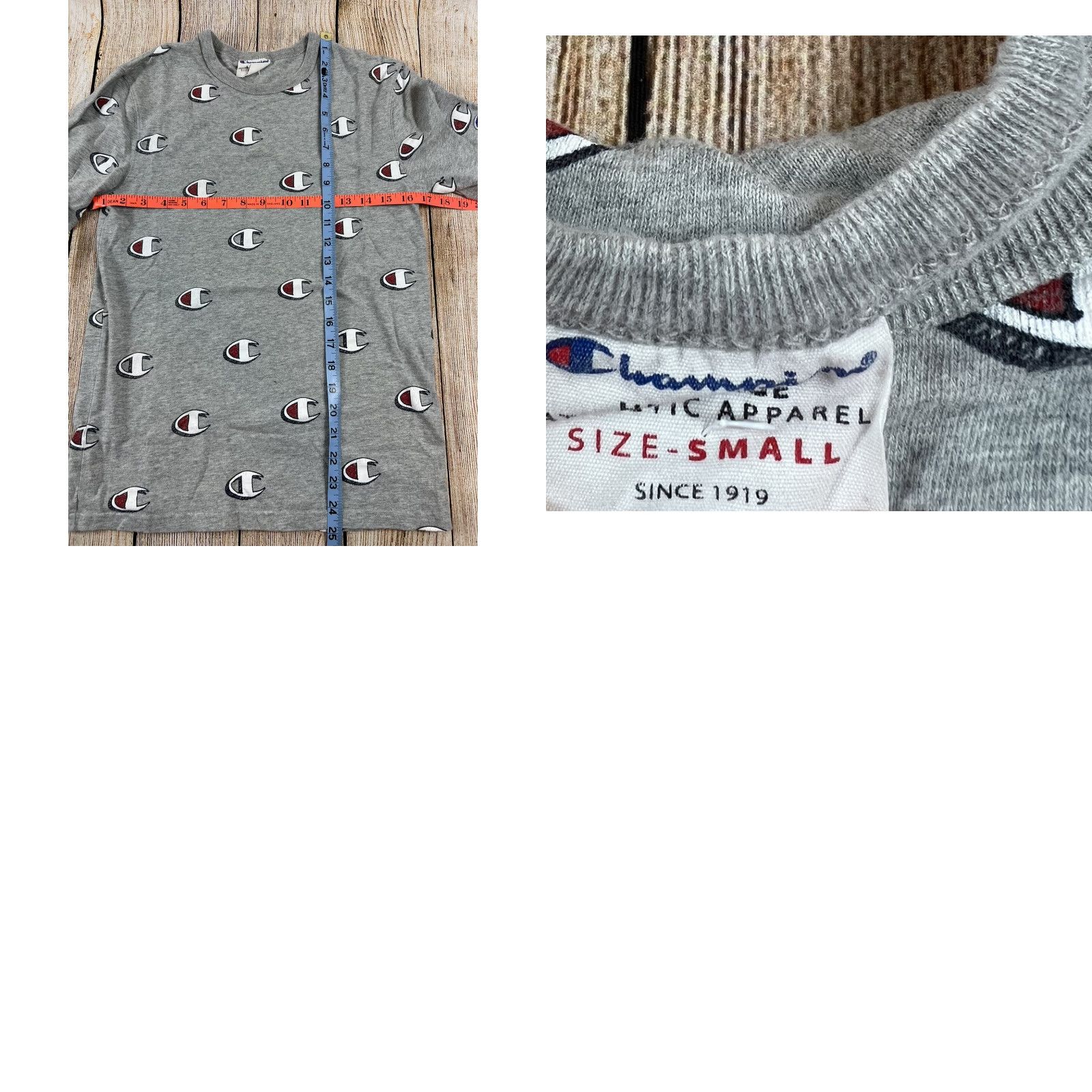 Champion VINTAGE Champion T-Shirt Men Short Sleeve Graphic Print Logo 2 Pack Small Gray S Size US S / EU 44-46 / 1 - 8 Thumbnail