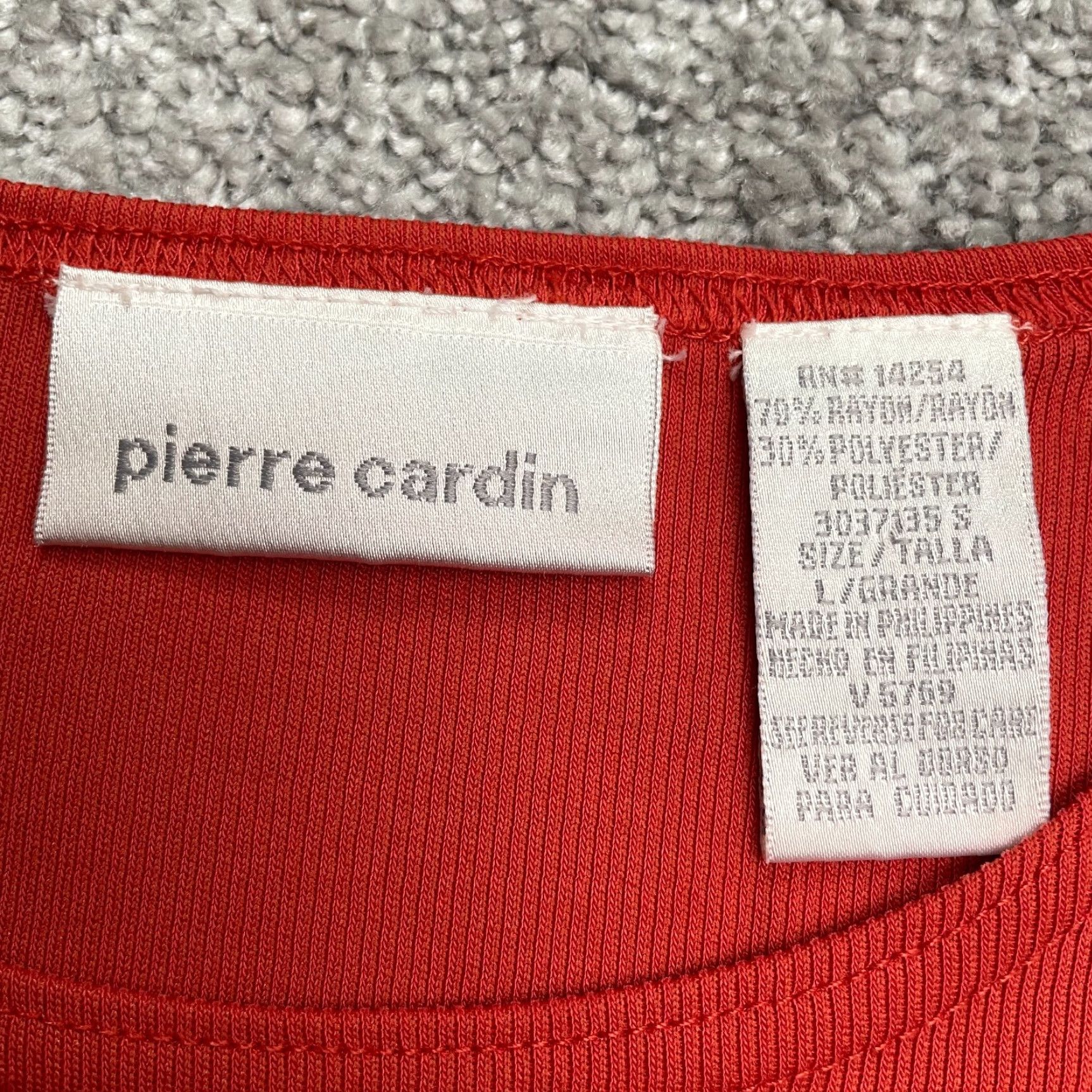 Pierre Cardin Pierre Cardin Basic Top Womens Large Red Short Sleeve Crew Neck Casual Stretch Shirt Size L / US 10 / IT 46 - 5 Thumbnail