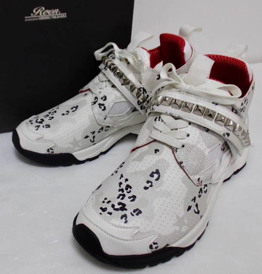 Roen White Leopard Print Studded High-Top Sneakers Size 8 Size US 8 / EU 41 - 1 Thumbnail