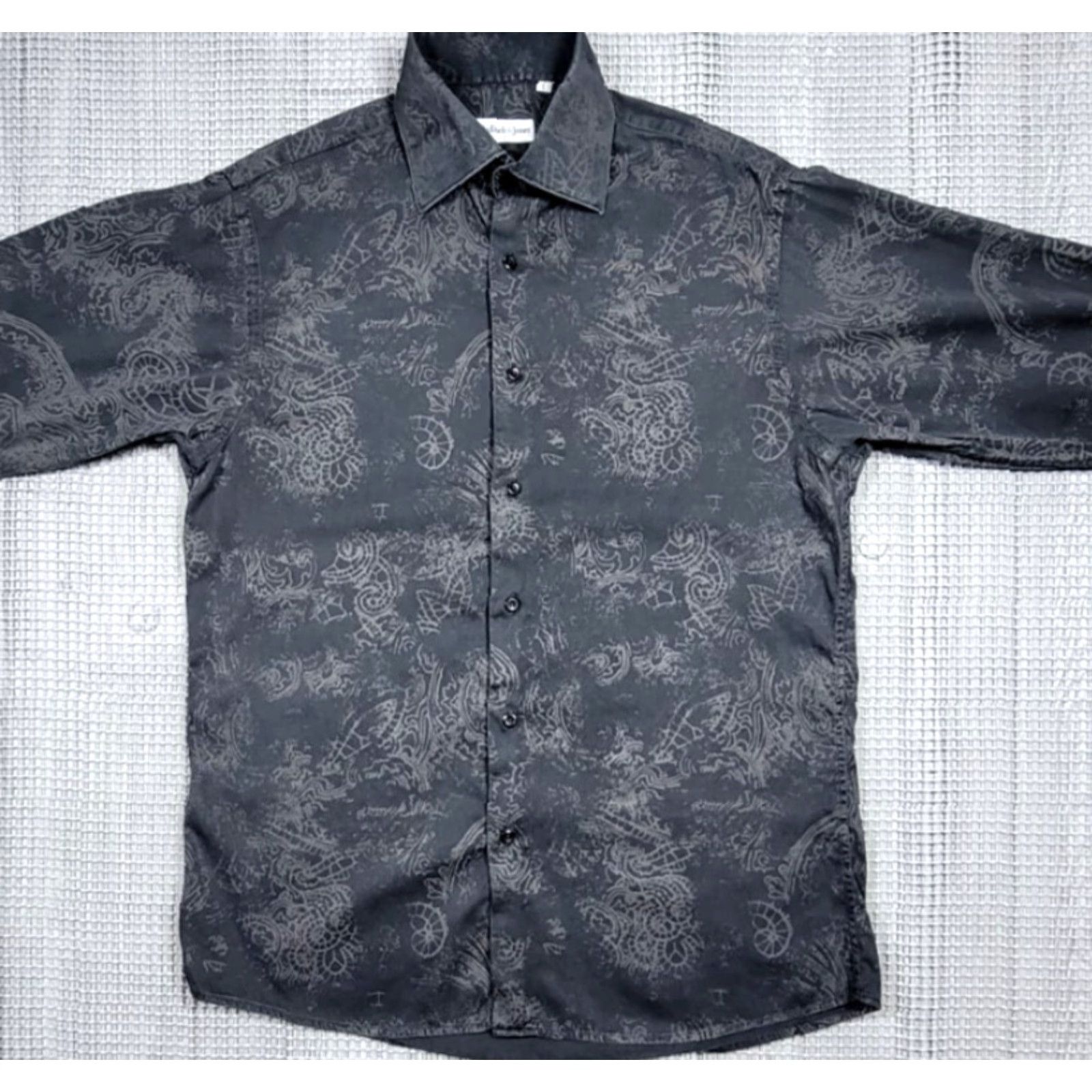 Vintage VINTAGE Bullock & Jones Shirt Mens L Brown Gray Paisley Button-Up Collared Long Sleeve 1960s 70s 80s Floral Geometric Size US L / EU 52-54 / 3 - 4 Thumbnail