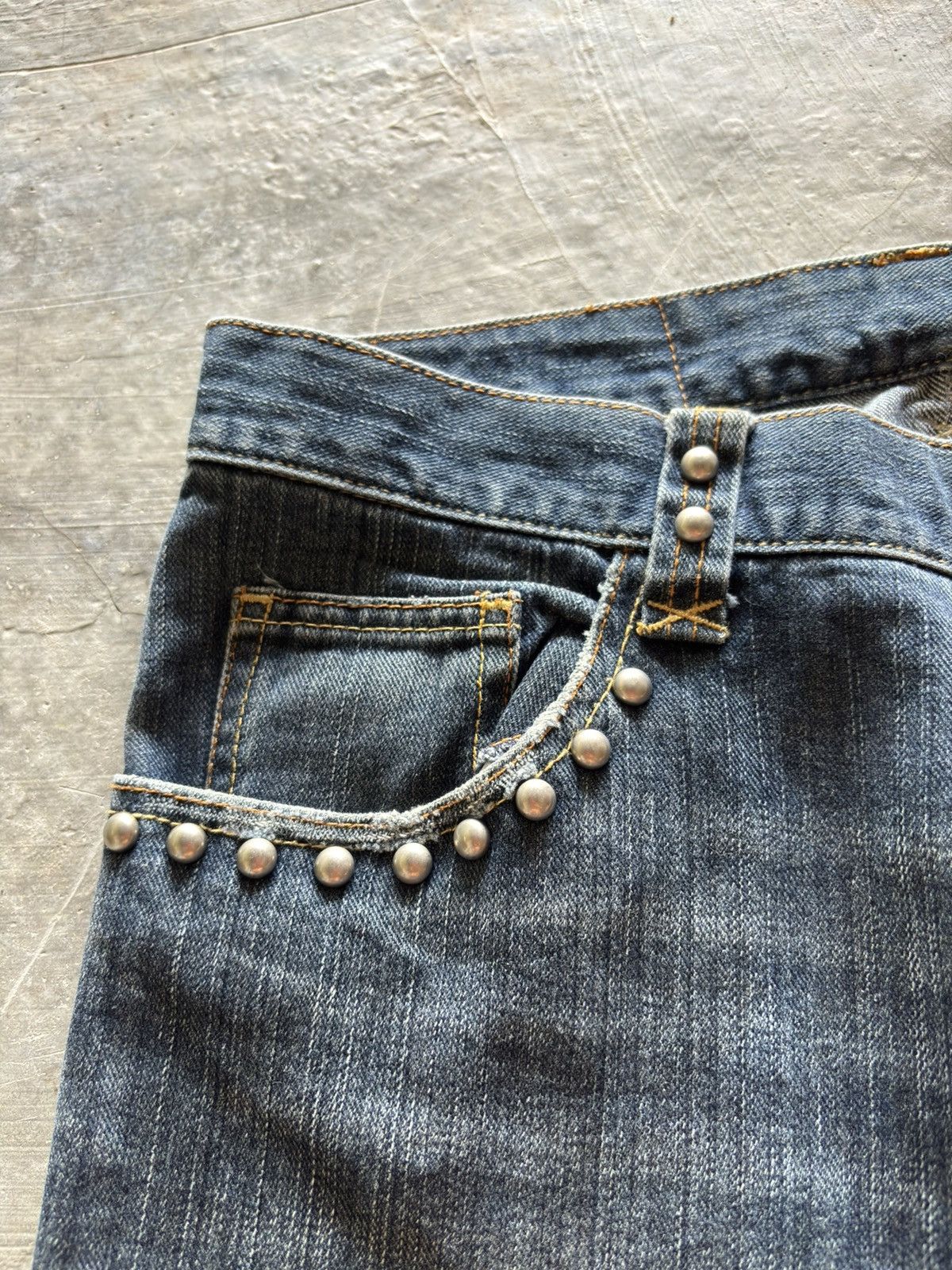 If Six Was Nine CUSTOM CULTURE distressed flare sashiko boro kapital style Size US 30 / EU 46 - 11 Thumbnail