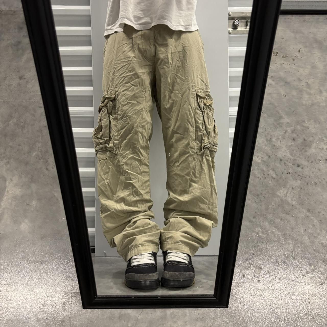 Japanese Brand × Vintage Crazy Vintage Y2K/2000s Khaki Streetwear Skater Cargo Pants! Size US 34 / EU 50 - 1 Thumbnail