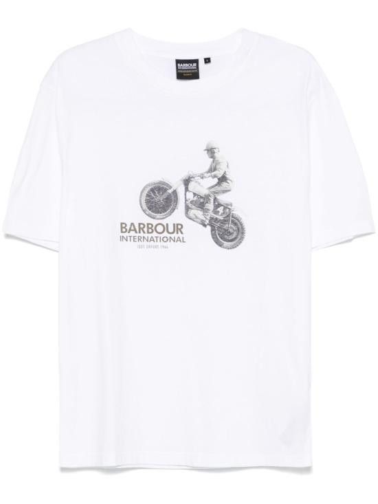 Barbour BARBOUR Men T-Shirts MTS1432 WH11 White Size US L / EU 52-54 / 3 - 1 Thumbnail