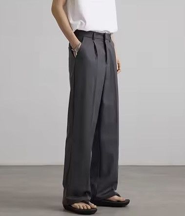 Vintage High Waist Straight Wide Leg Pleated Pants / Trousers Size US 33 - 1 Thumbnail