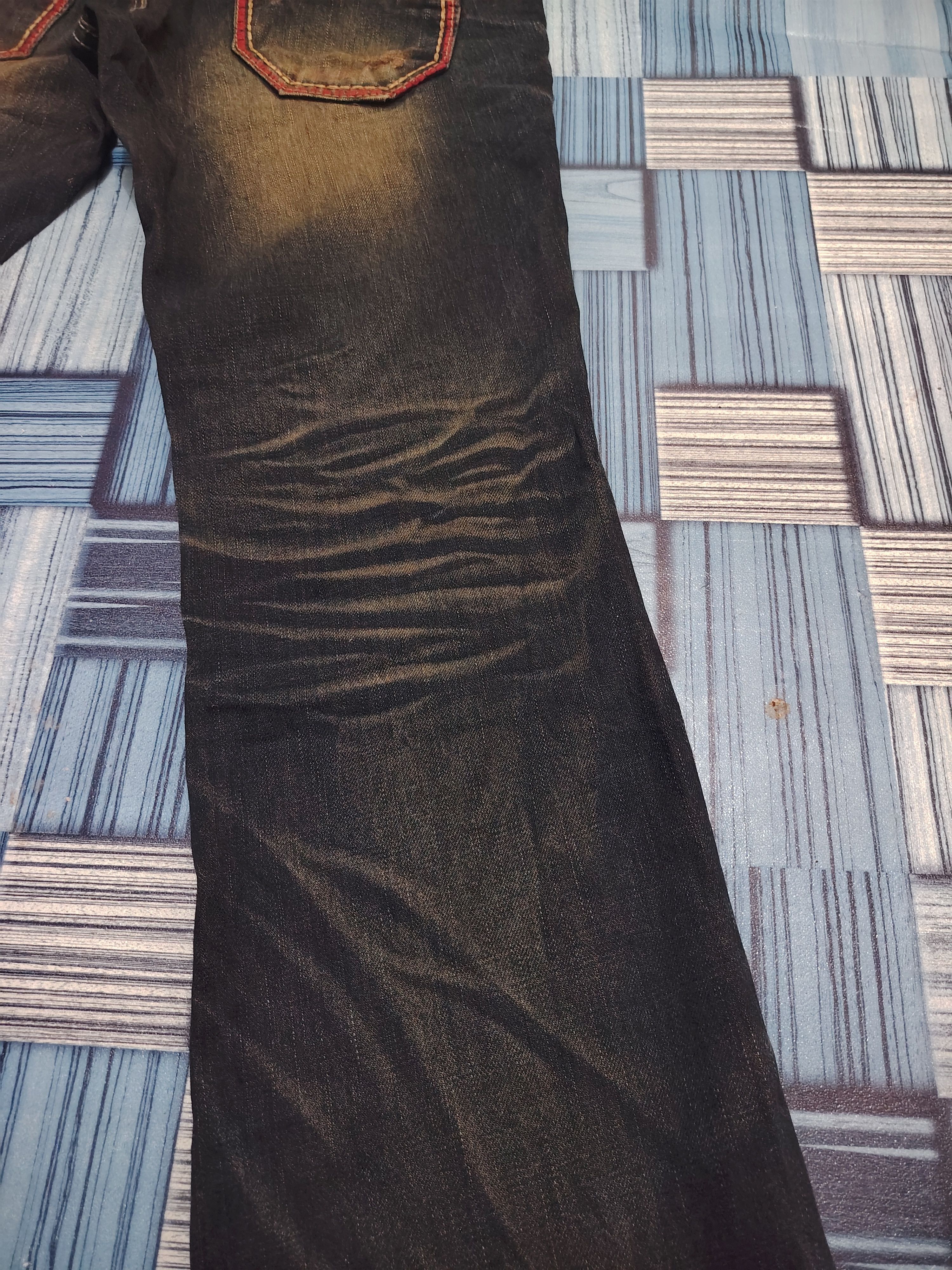 If Six Was Nine Rare Lolita Flared jeans Embroidered Distressed Jean Mudwash Size US 30 / EU 46 - 18 Thumbnail
