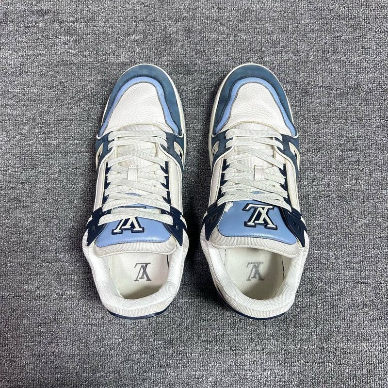 Louis Vuitton Louis Vuitton Blue and White Low-Top Trainers -2508 Size US 8.5 / EU 41-42 - 9 Thumbnail