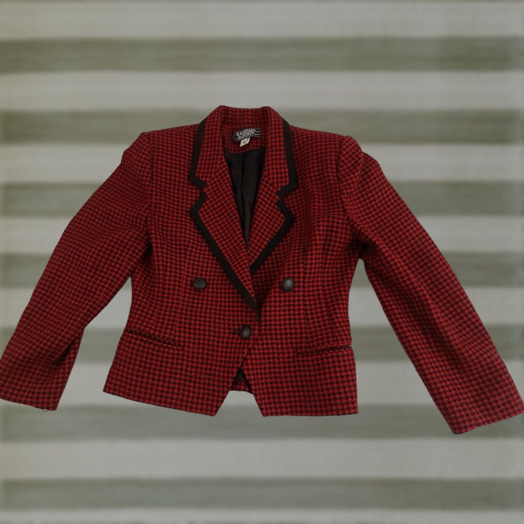 Vintage VINTAGE er gerard for renlyn Houndstooth Red Wool Button Jacket sz 10 USA Woman Woman Cardigan 80s Fall Winter Long Sleeve Buttons Size L / US 10 / IT 46 - 1 Thumbnail