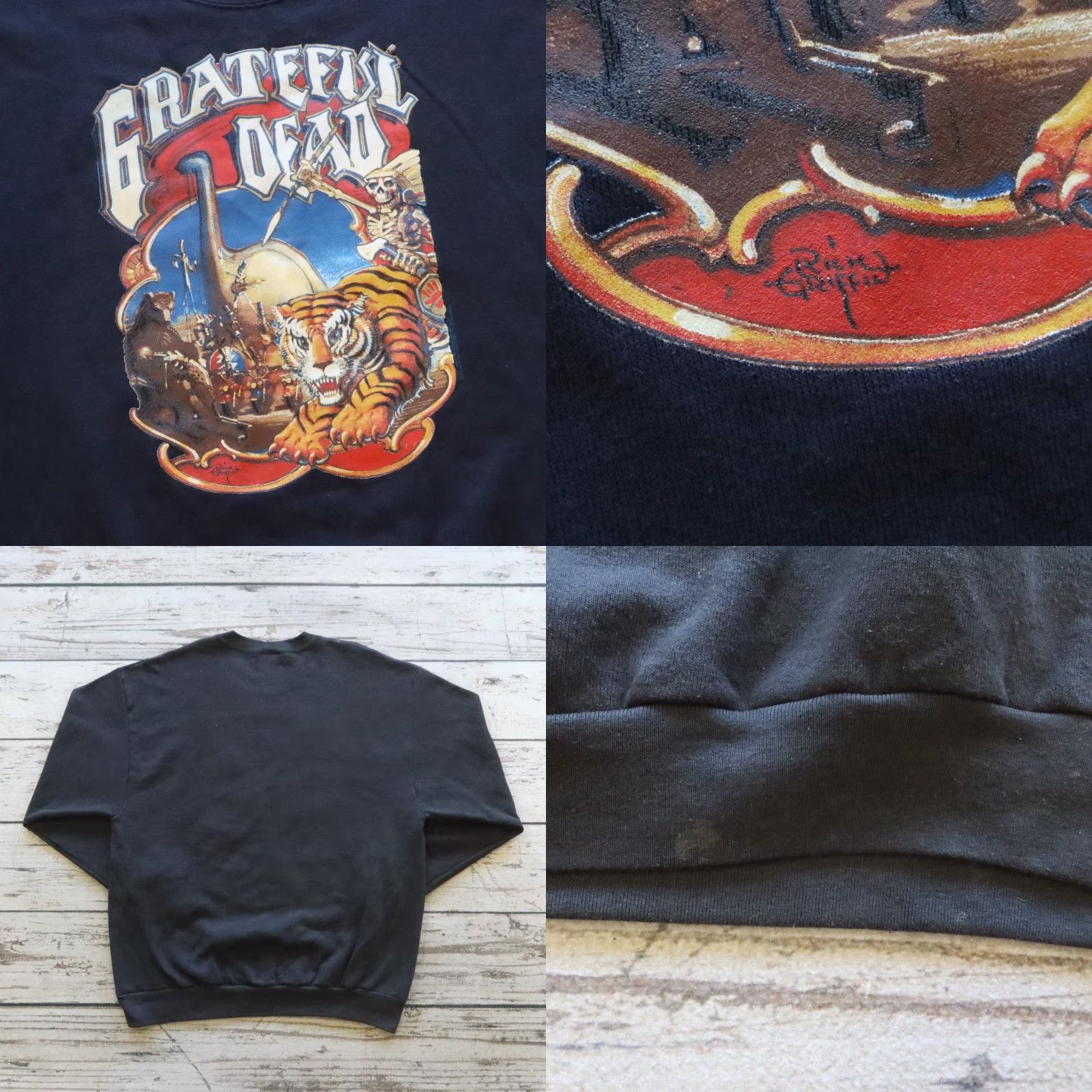 Vintage VINTAGE Grateful Dead Rick Griffin Crewneck Sweatshirt Men L Black Pullover Size L Grateful Dead Sweatshirt Vintage Crewneck Mens L Black Size US L / EU 52-54 / 3 - 9 Thumbnail