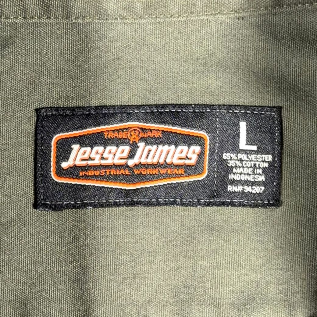 Vintage Jesse James Shirt Adult LARGE Green Industrial Workwear Shop Mechanic Button Up Size US L / EU 52-54 / 3 - 4 Thumbnail