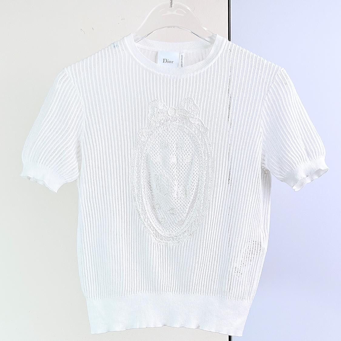 Dior Dior Lace Knit Short Sleeve Top Size 38 Size XS / US 0-2 / IT 36-38 - 1 Thumbnail