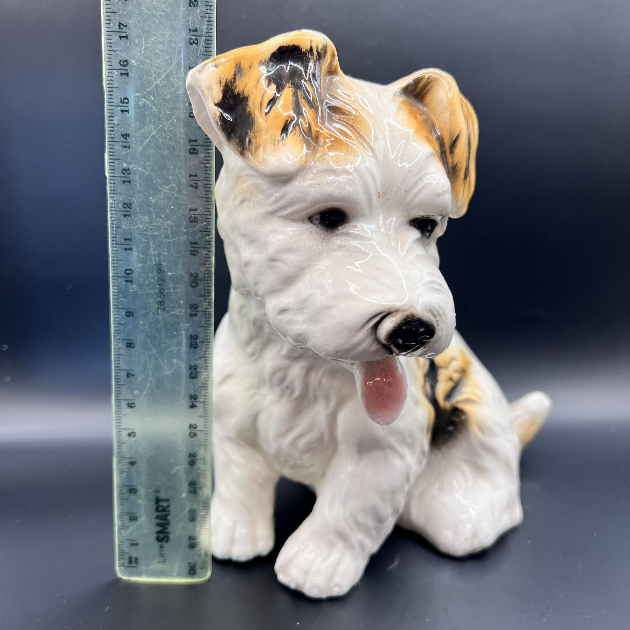 Vintage 40's Sitzendorf Germany Antique Porcelain Figure Dog Terrier Size ONE SIZE - 4 Thumbnail
