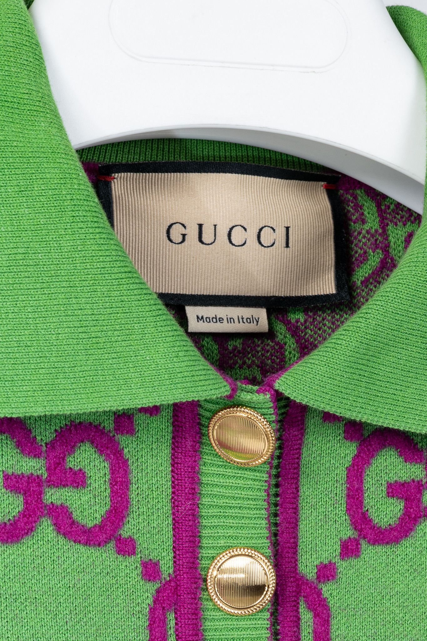 Gucci Gucci Green & Purple GG Monogram-Jacquard Polo Mini Dress Size M / US 6-8 / IT 42-44 - 4 Thumbnail