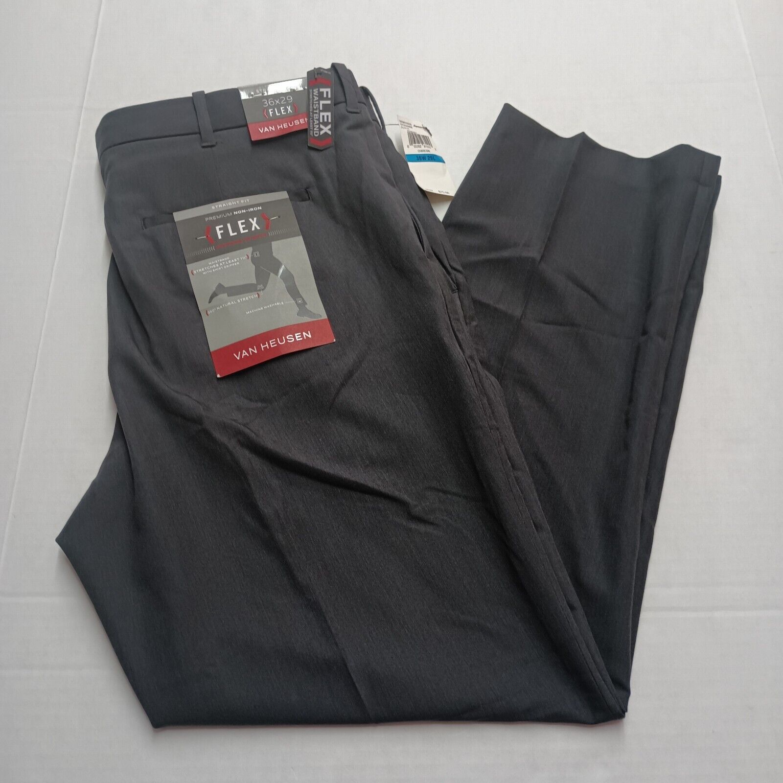 Van Heusen VAN HEUSEN Flex Pants Men's 36x29 Stretch Straight Fit Black Size US 36 / EU 52 - 1 Thumbnail