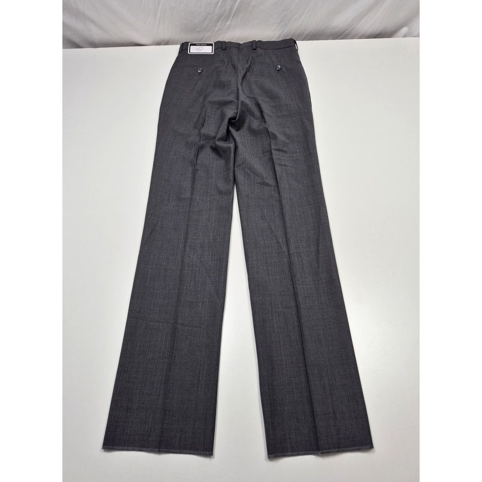 Vintage Giles & Jasper Dress Pants Mens 28x34 Gray Wool Stretch Flat Front Unhemmed NWT Size US 28 / EU 44 - 5 Thumbnail
