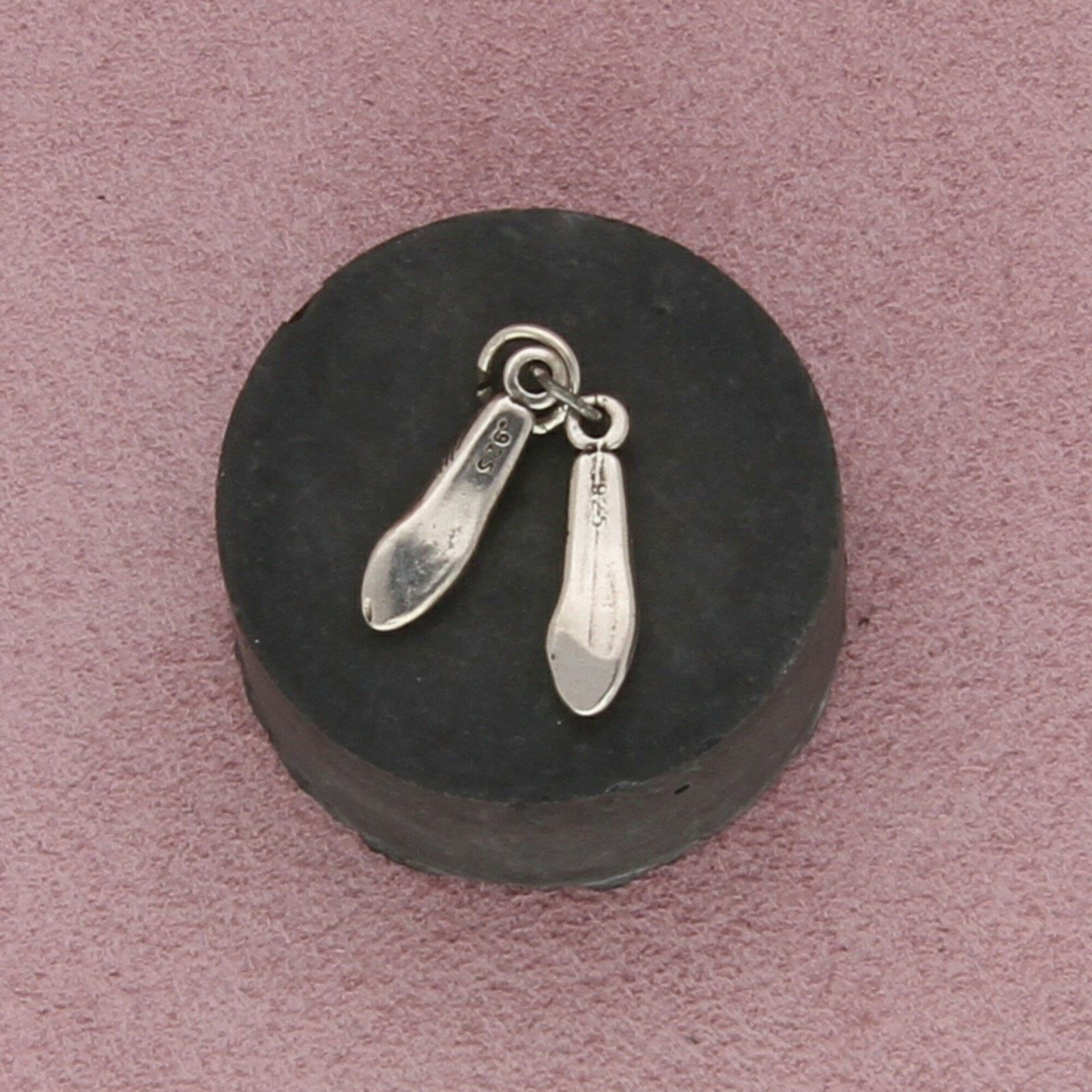 Sterling Silver sterling silver vintage 3d ballet flat shoes charm pendant Size ONE SIZE - 2 Thumbnail