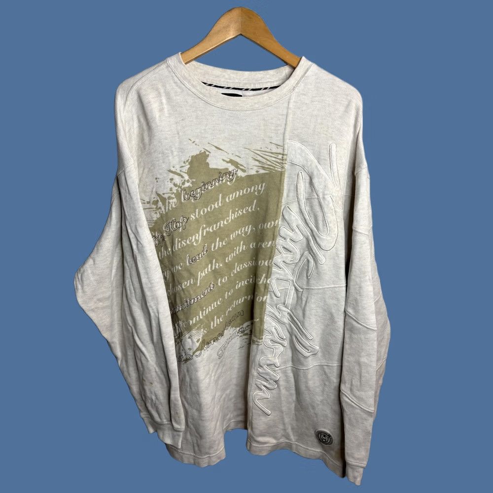Phat Farm Phat Farm Shirt Mens L Cream Waffle Knit Thermal Long Sleeve Embroidered Crew Neck Graphic Print Streetwear Hip Hop Mens Size US L / EU 52-54 / 3 - 1 Thumbnail