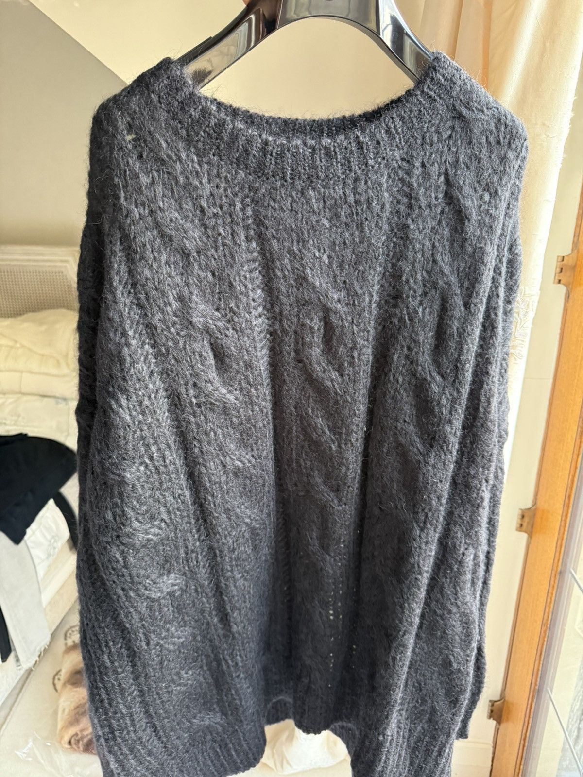 Celine $1.4k Celine black boxy Aran sweater mohair Fishermans Cable Size US XL / EU 56 / 4 - 20 Thumbnail