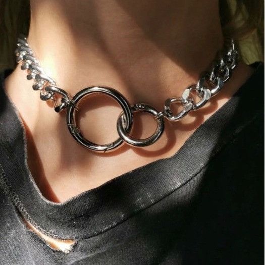 Other Round Geometric Hollow Punk Chain Choker Necklace Size ONE SIZE - 2 Thumbnail