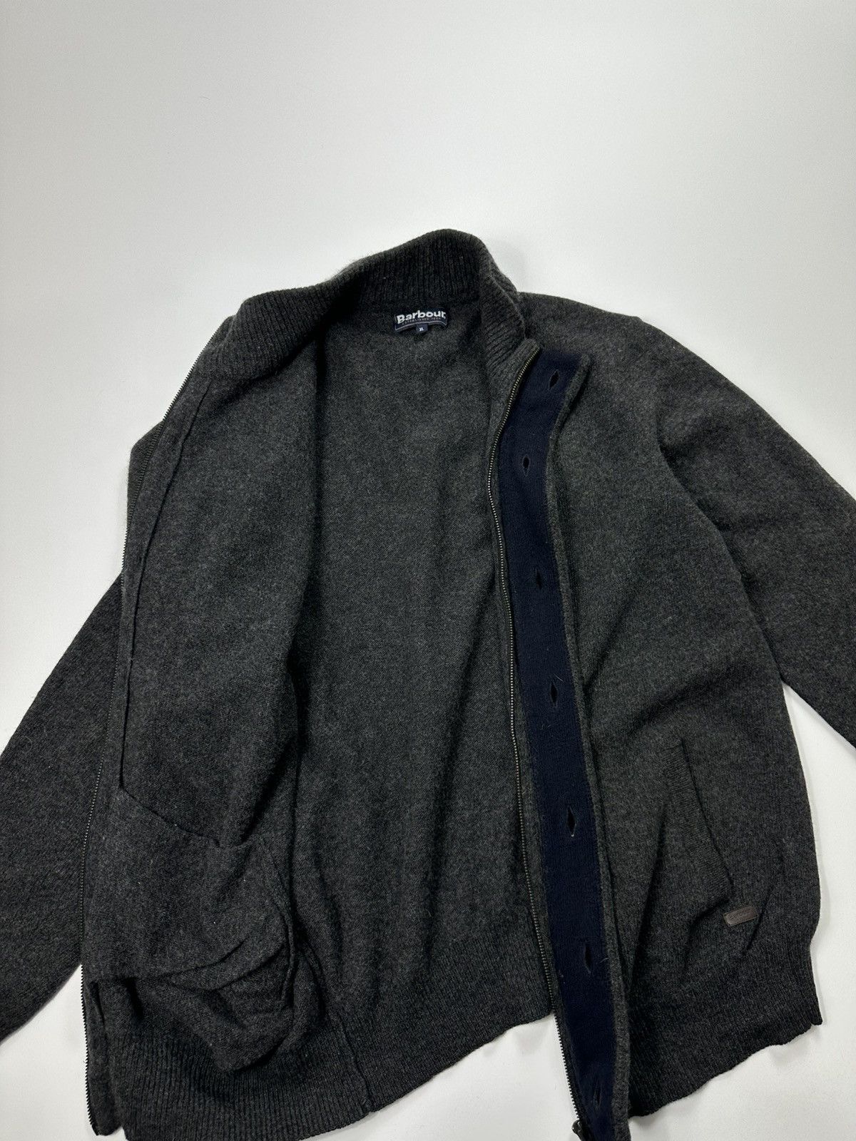 Barbour Barbour Full Zip Wool Sweater Buttons Gray Size US XL / EU 56 / 4 - 9 Thumbnail