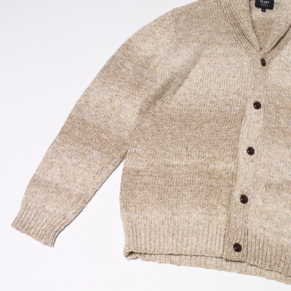 Beams Japan Beams Heart Cardigan Acrylic Wool Cotton Sweater Shawl Colla Size US M / EU 48-50 / 2 - 8 Thumbnail