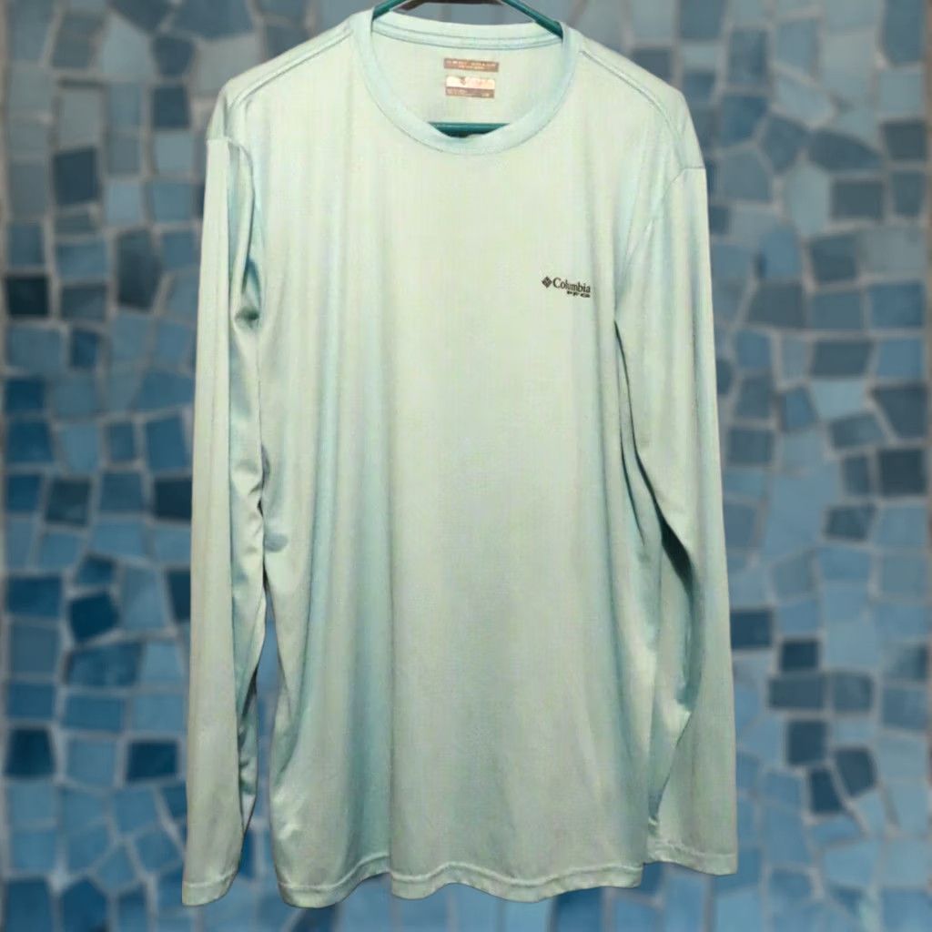Vintage Columbia PFG Omni-Shade Long Sleeve Shirt Mens L Green Crew Neck Logo All Seasons Breathable Moisture Wicking Shirt Size US L / EU 52-54 / 3 - 1 Thumbnail