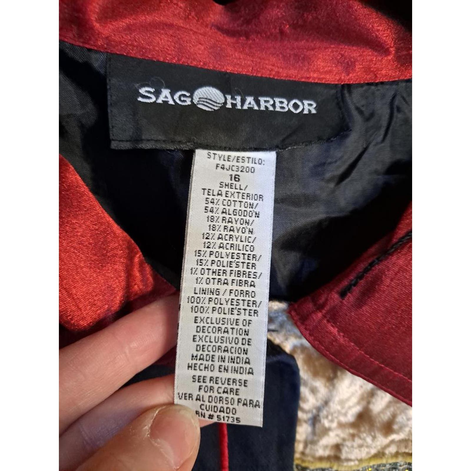 Other Sag Harbor Patchwork BOHO Lightweight‎ Jacket Size 16 Size XXL / US 16-18 / IT 52-54 - 3 Thumbnail