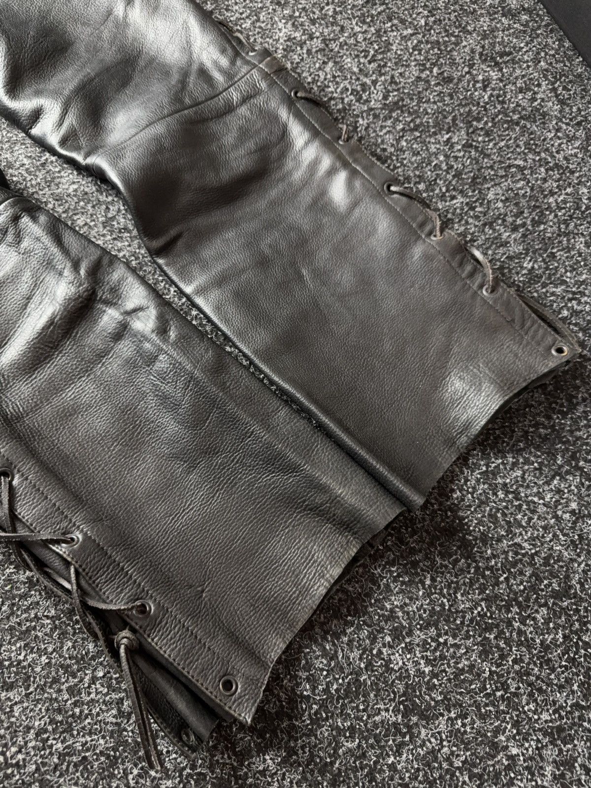 Genuine Leather Leather Rock Punk Biker MOTO Pants Lace Up Goth Moto Black Size US 32 / EU 48 - 16 Thumbnail
