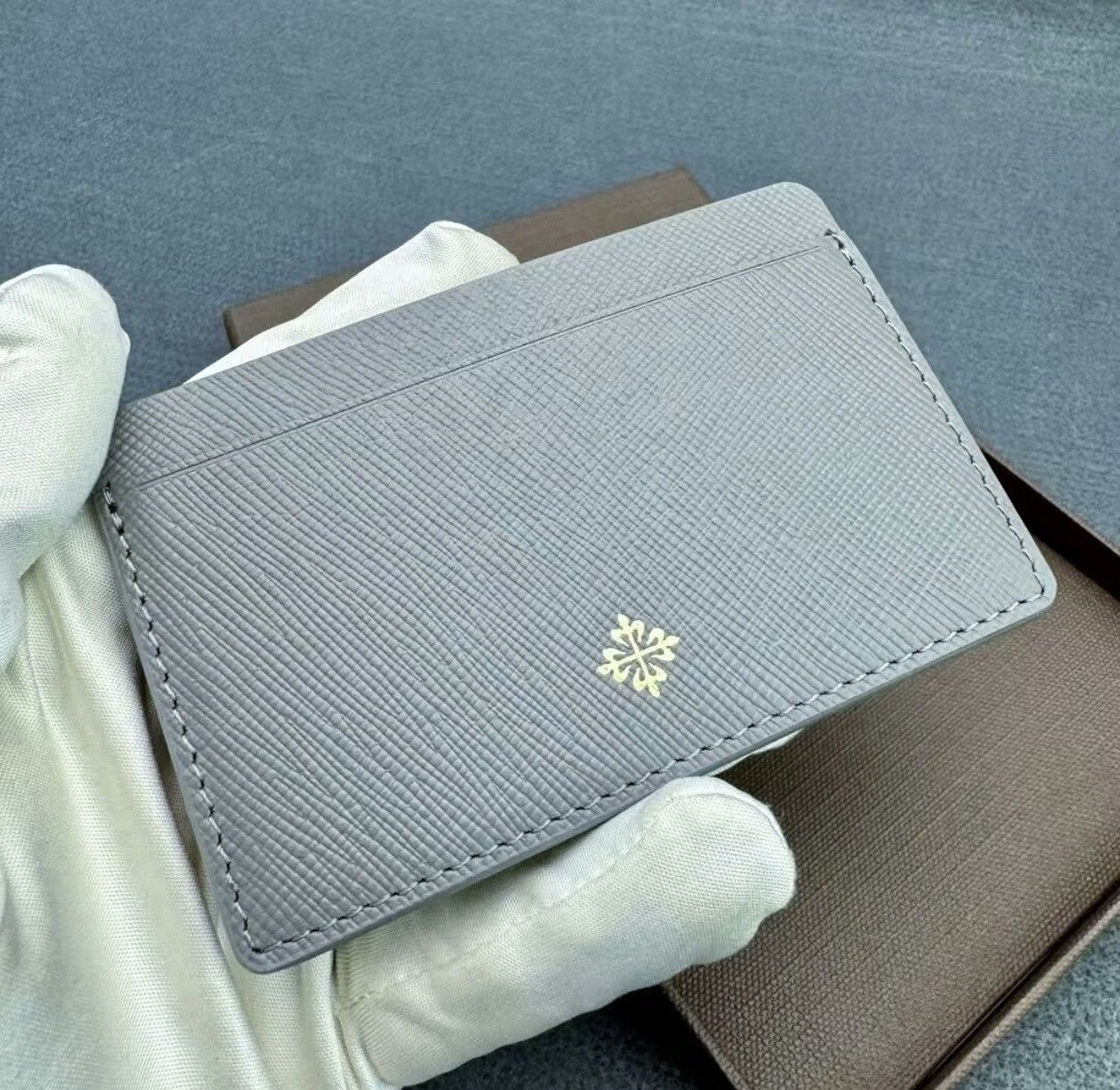 Patek Philippe Patek Philippe Gray Leather Card Holder PP limited wallet Size ONE SIZE - 4 Thumbnail