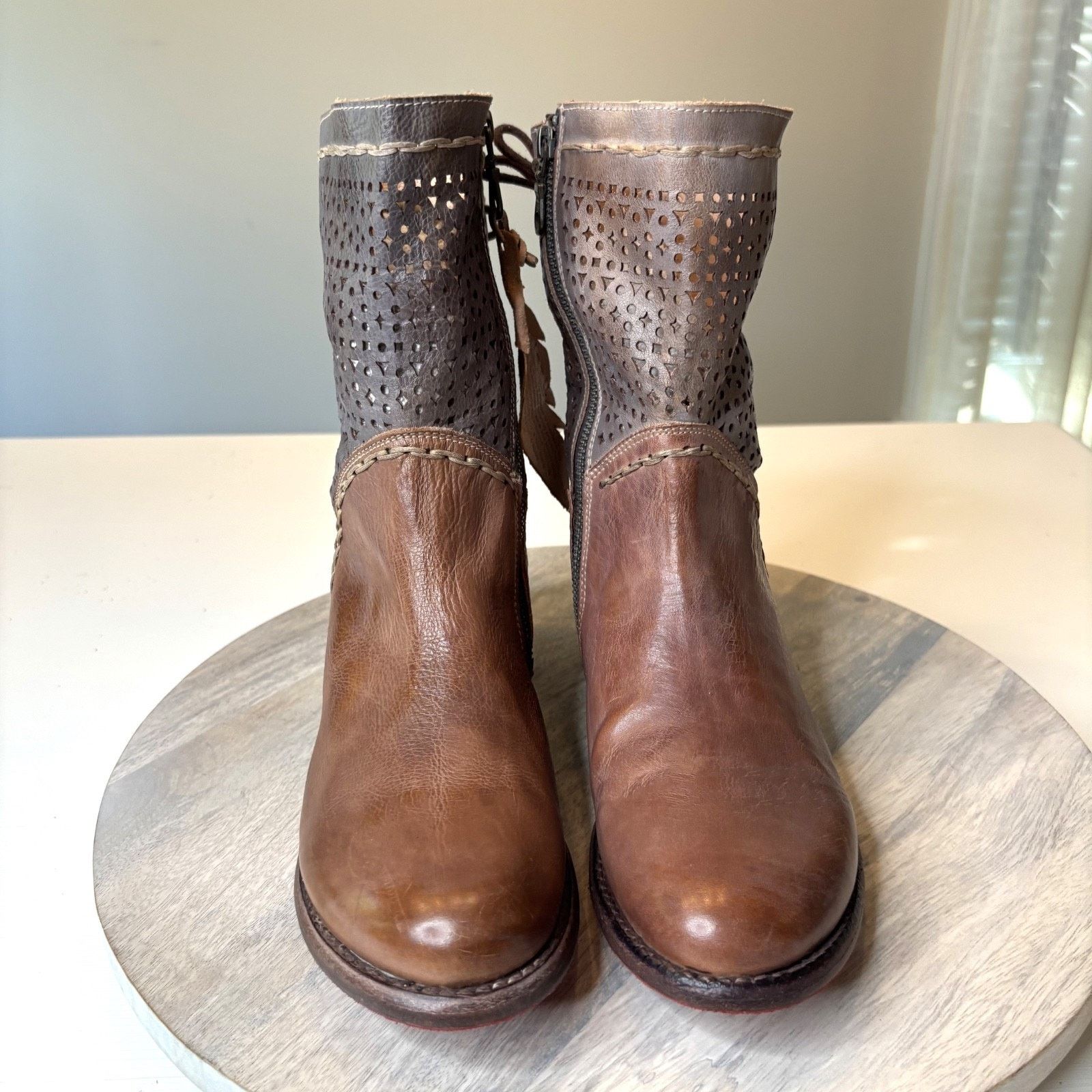 Bed Stu Bed Stu Cobbler Cheshire Boots 8 Leather Zip Boho Western Size US 8 / IT 38 - 5 Thumbnail