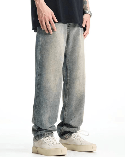 Japanese Brand × Jean American casual elastic straight loose distressed jeans Size US 32 / EU 48 - 3 Thumbnail