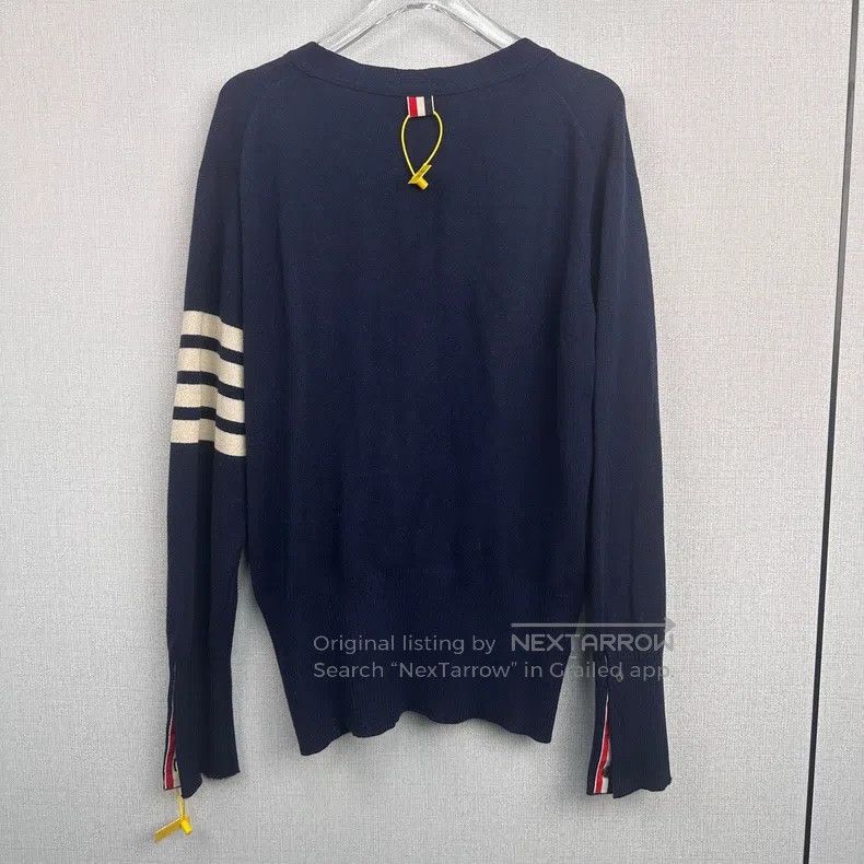 Thom Browne Thom Browne Classic Deep Blue Cashmere Cardigan Size US M / EU 48-50 / 2 - 2 Thumbnail