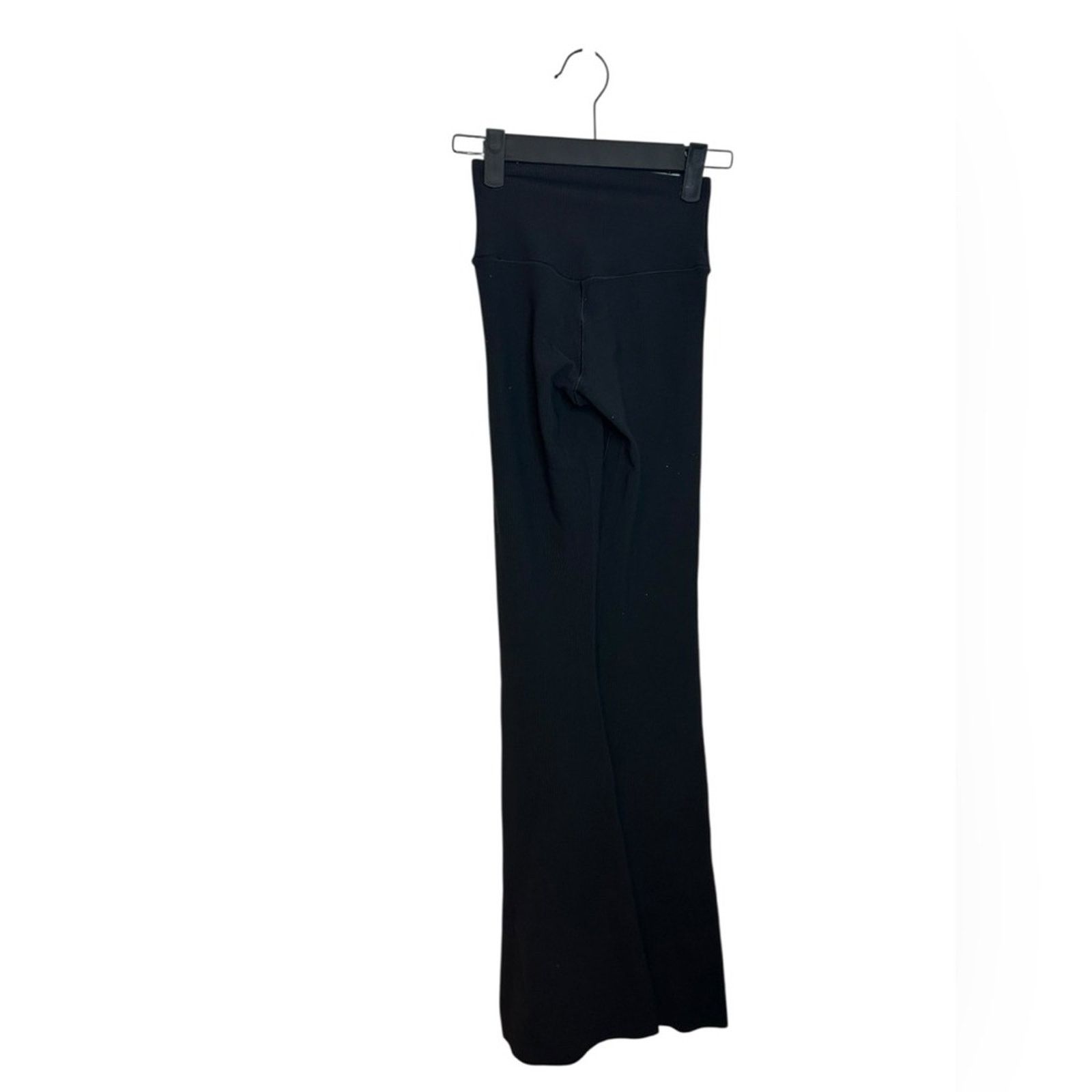 American Eagle Outfitters Aerie Real Me Black Waffle Knit High Rise Flare Leggings Size 26" / US 2 / IT 38 - 2 Thumbnail