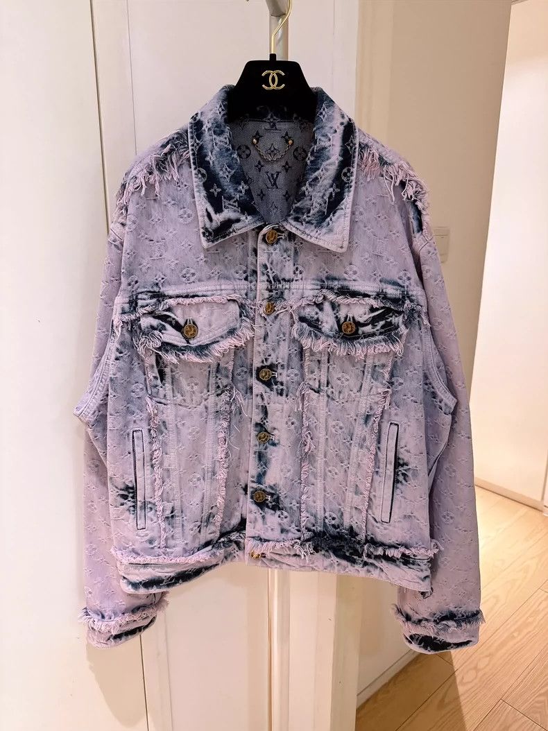 Louis Vuitton Pink and blue fringed denim jacket 2503-Nexta