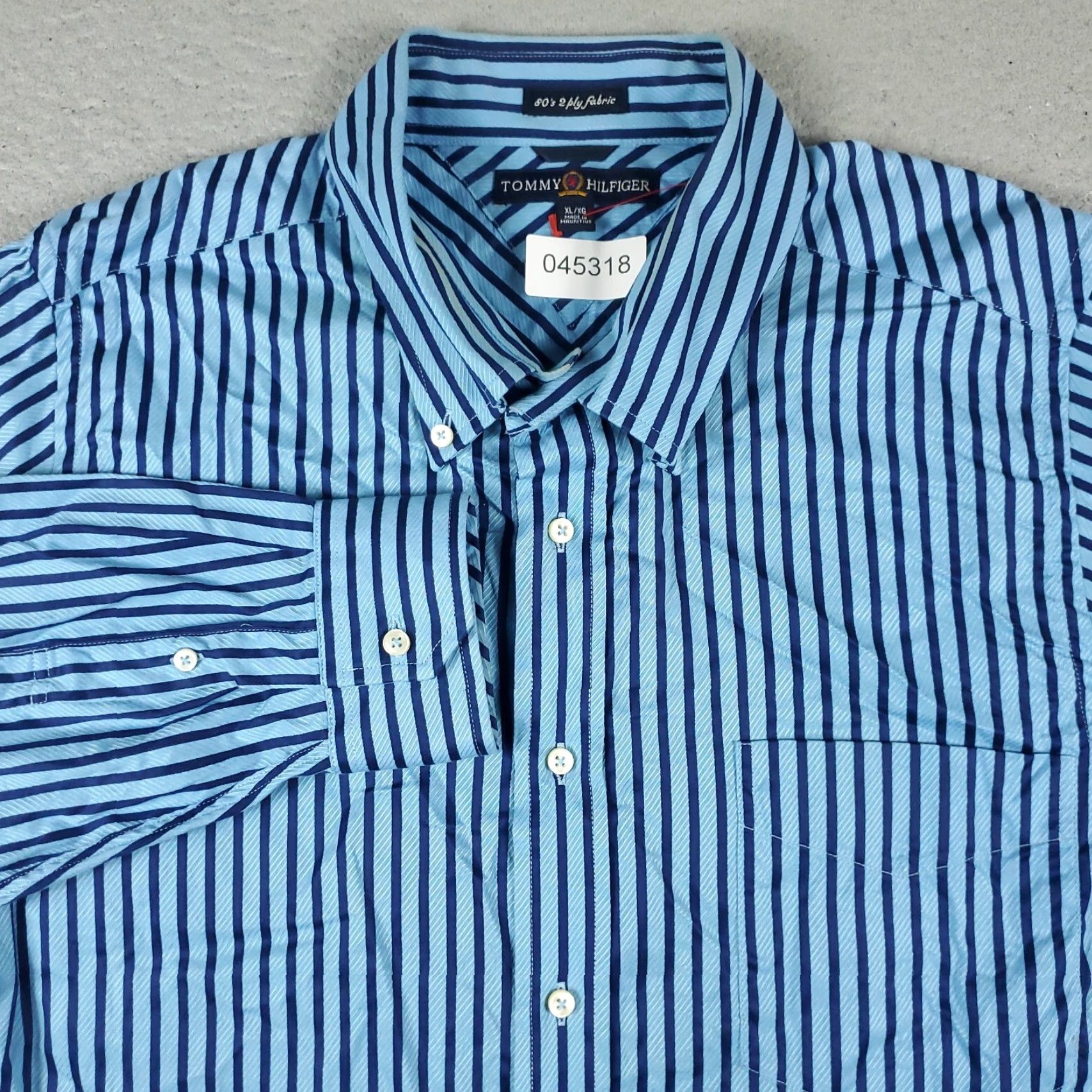 Tommy Hilfiger Tommy Hilfiger Shirt Mens XL Blue Striped Button-Up Long Sleeve Casual Size US XL / EU 56 / 4 - 2 Thumbnail
