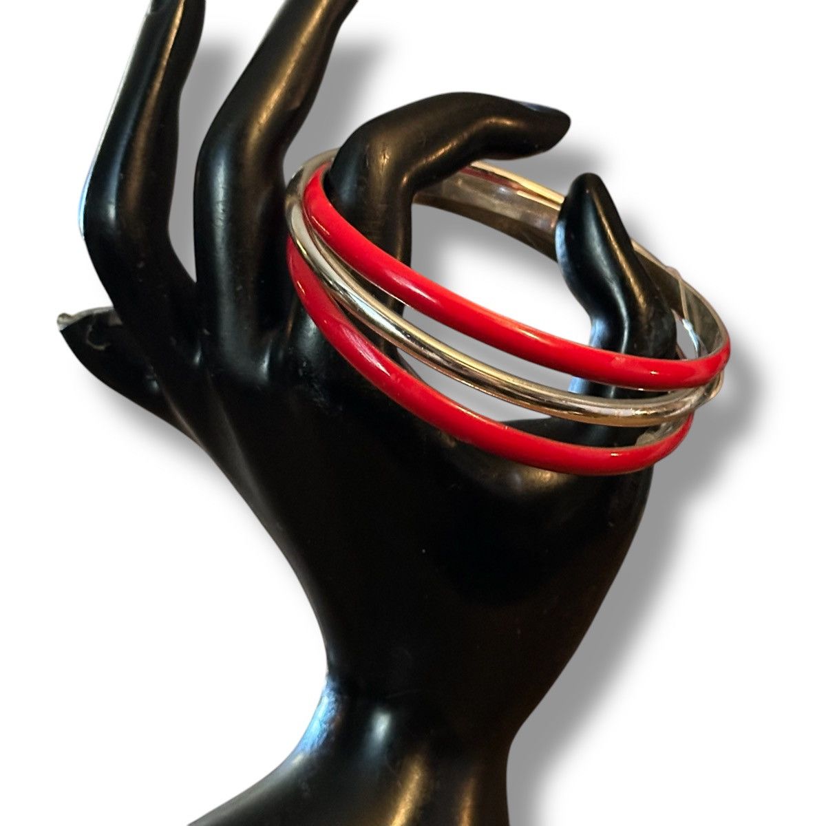 Other Red enamel and silver tone bangle bracelets Size ONE SIZE - 3 Thumbnail