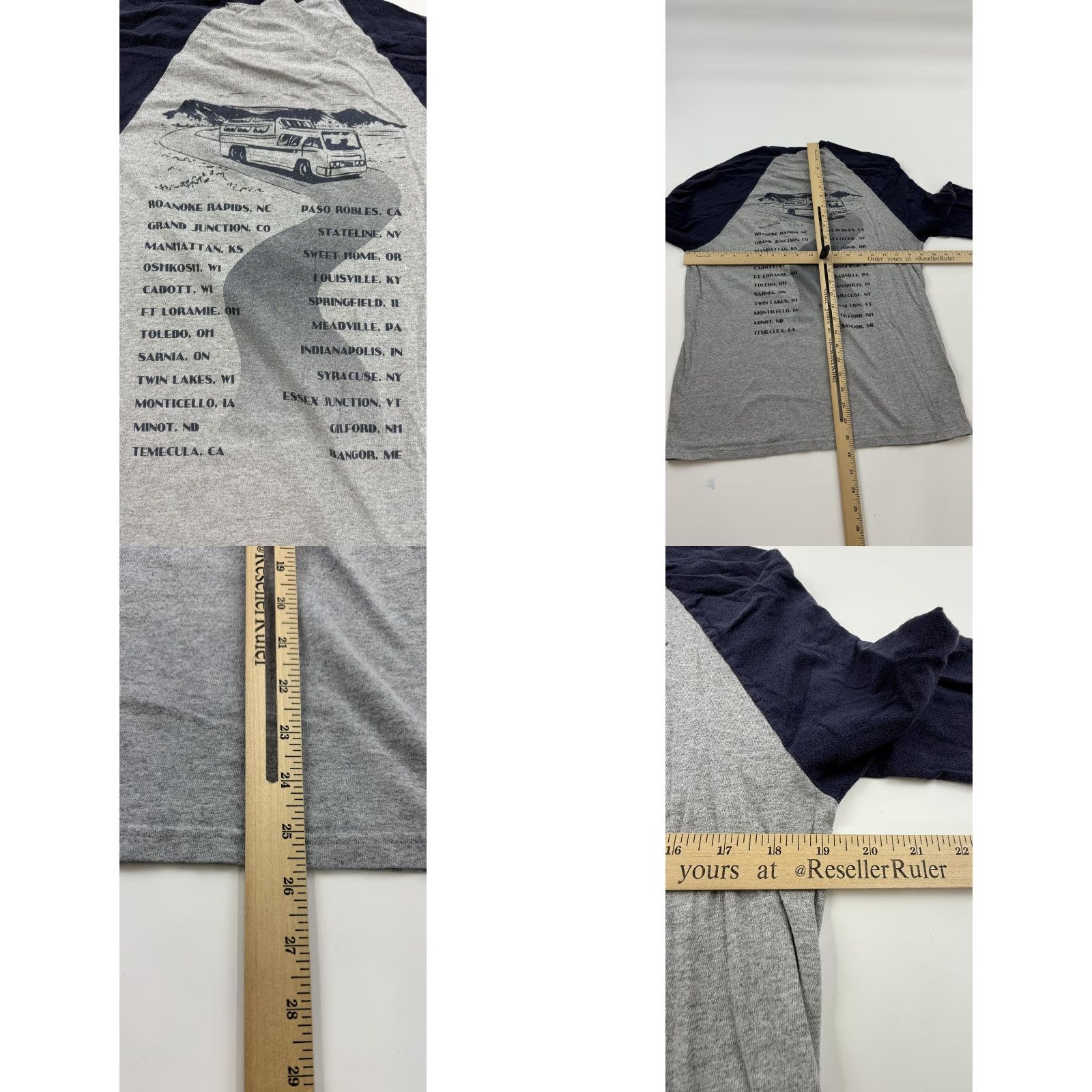 Anvil Lady A Shirt Adult Medium Gray Blue 3/4 Sleeve Raglan Graphic Band Tour Size US M / EU 48-50 / 2 - 8 Thumbnail