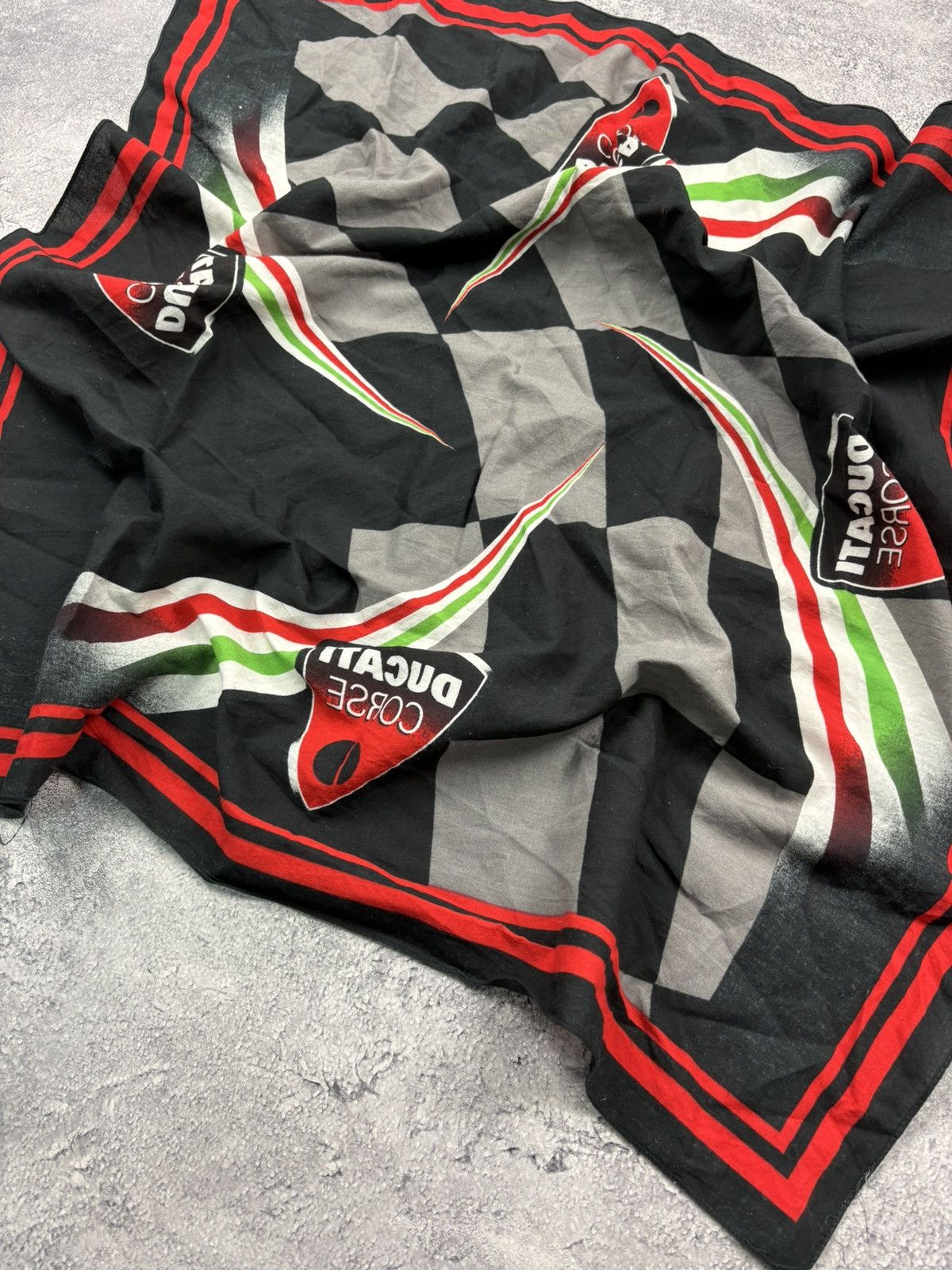 Ducati DUCATI Vintage Monogram Big Logo Streetwear MotoRacing Scarf Size ONE SIZE - 2 Thumbnail