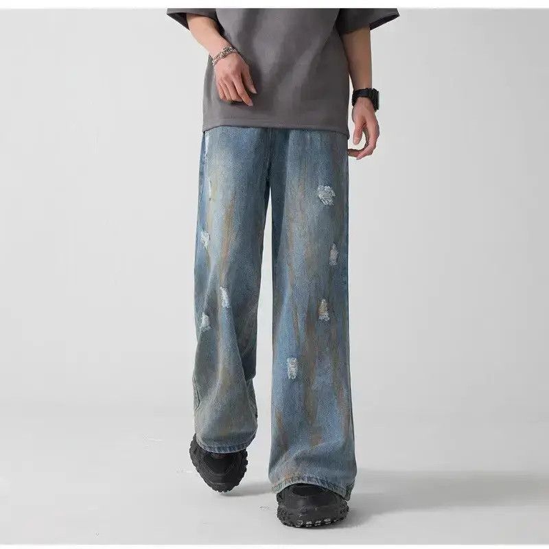 Japanese Brand Retro loose straight leg wide leg jeans Size US 32 / EU 48 - 2 Thumbnail