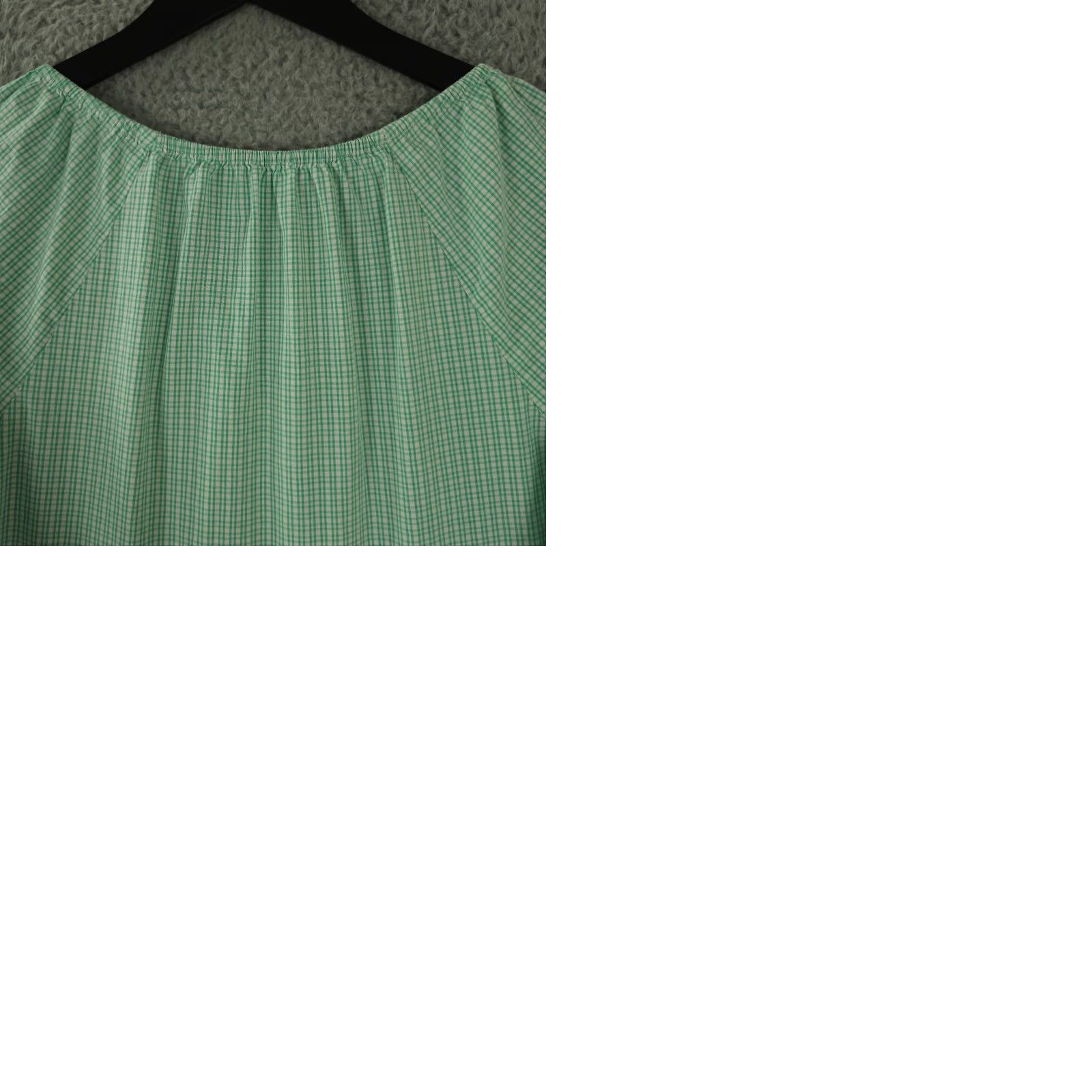 J.Crew J.CREW Dress Womens Large Green Gingham Cotton Blend Poplin Raglan Tiered Mini Dress Size L / US 10 / IT 46 - 9 Thumbnail