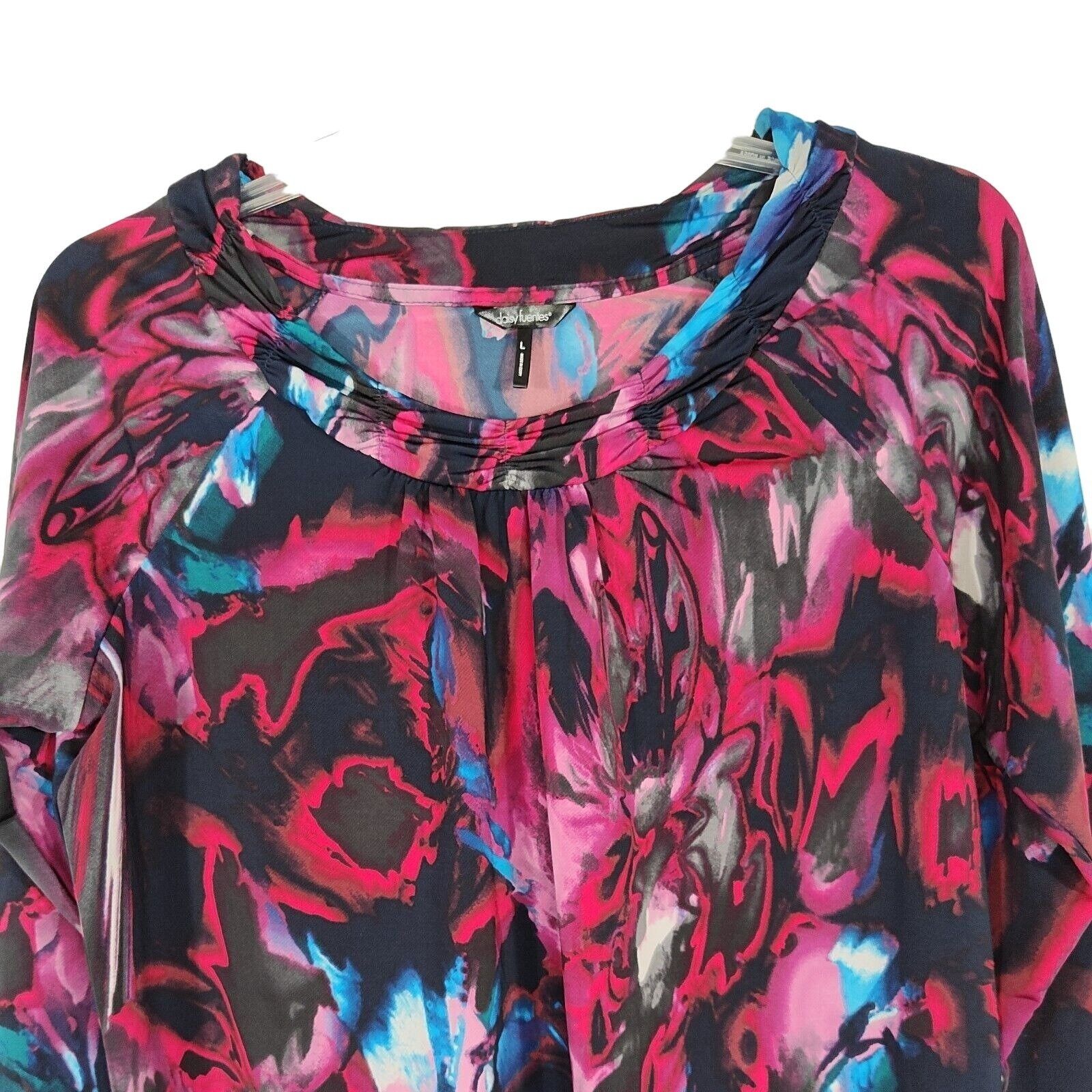 Other Daisy Fuentes Tunic Top Women Size L Blue Pink Red Colorful Size L / US 10 / IT 46 - 2 Thumbnail