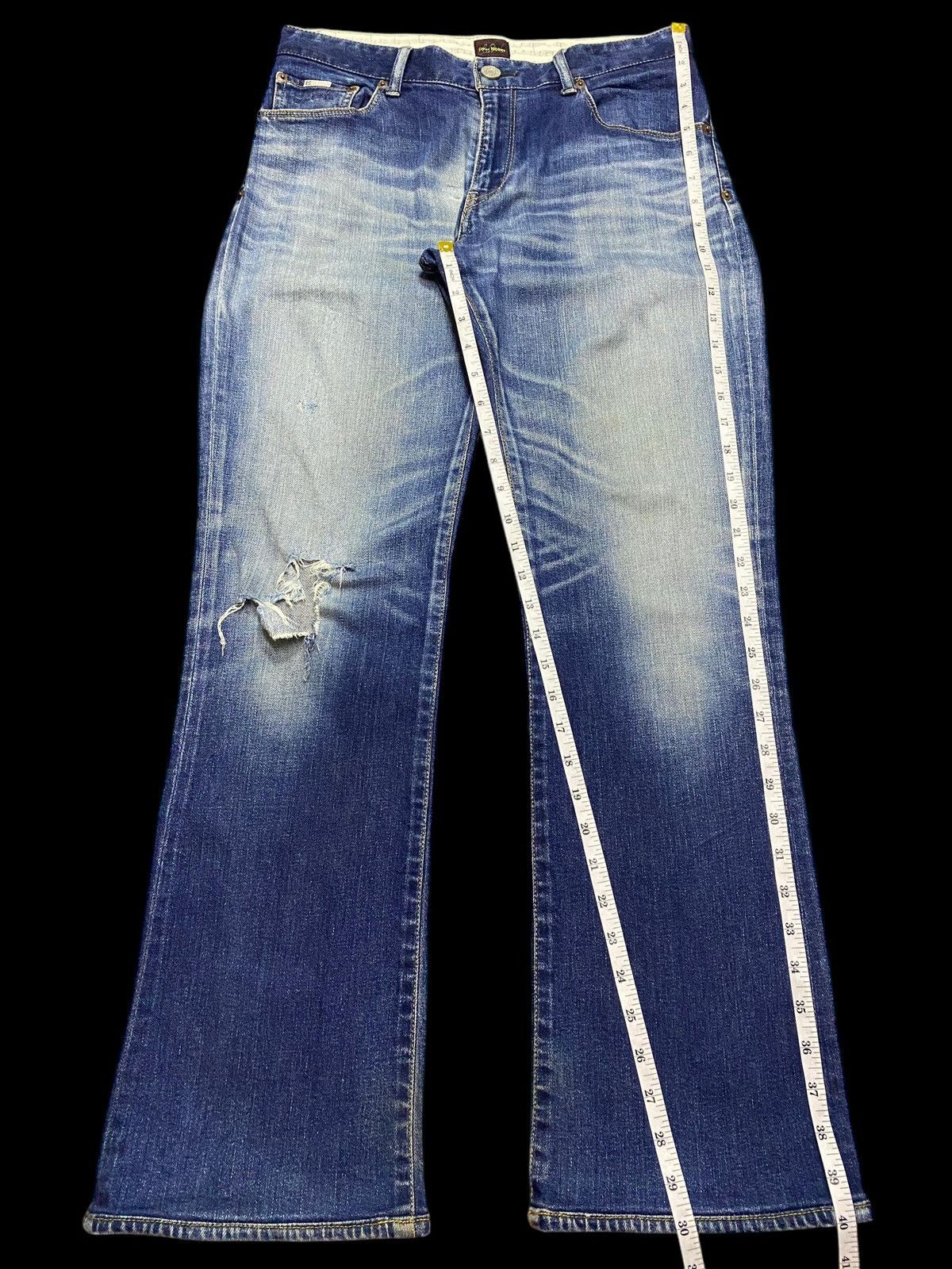 14th Addiction Style Japanese Brand Four Notes Flare Distressed Jeans Size US 31 - 14 Thumbnail