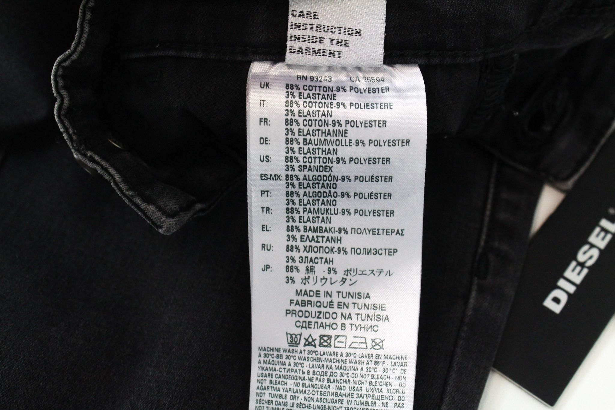 Diesel SLANDY 0680I W23/L32 Girls Black Stretch Jeans 70061 Size 23" - 9 Thumbnail