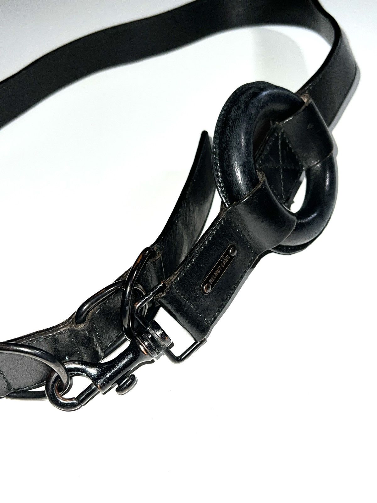 Helmut Lang circle leather belt Size ONE SIZE - 7 Thumbnail